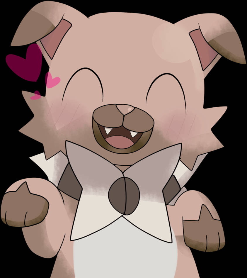 Rockruff Masayang Pamumula Wallpaper