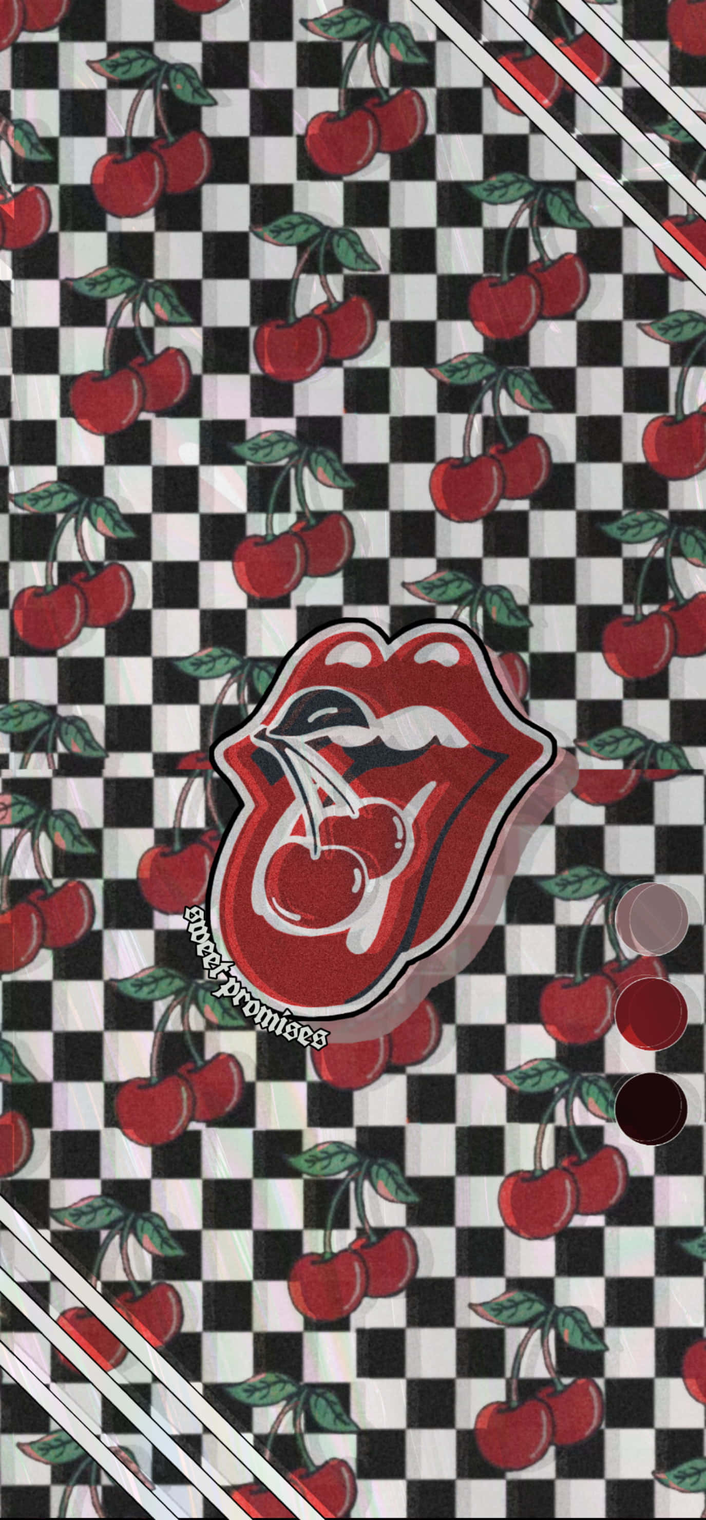rolling stones cherry checkered checkered checkered Wallpaper