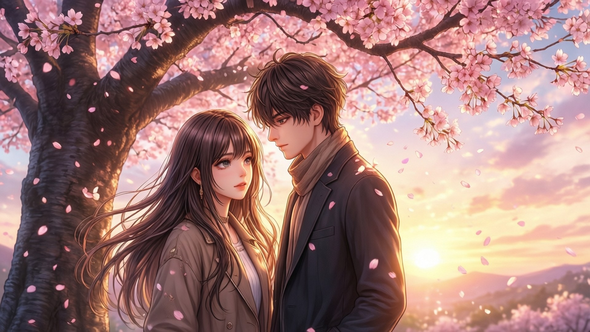 Romansa ng Cherry Blossom Wallpaper
