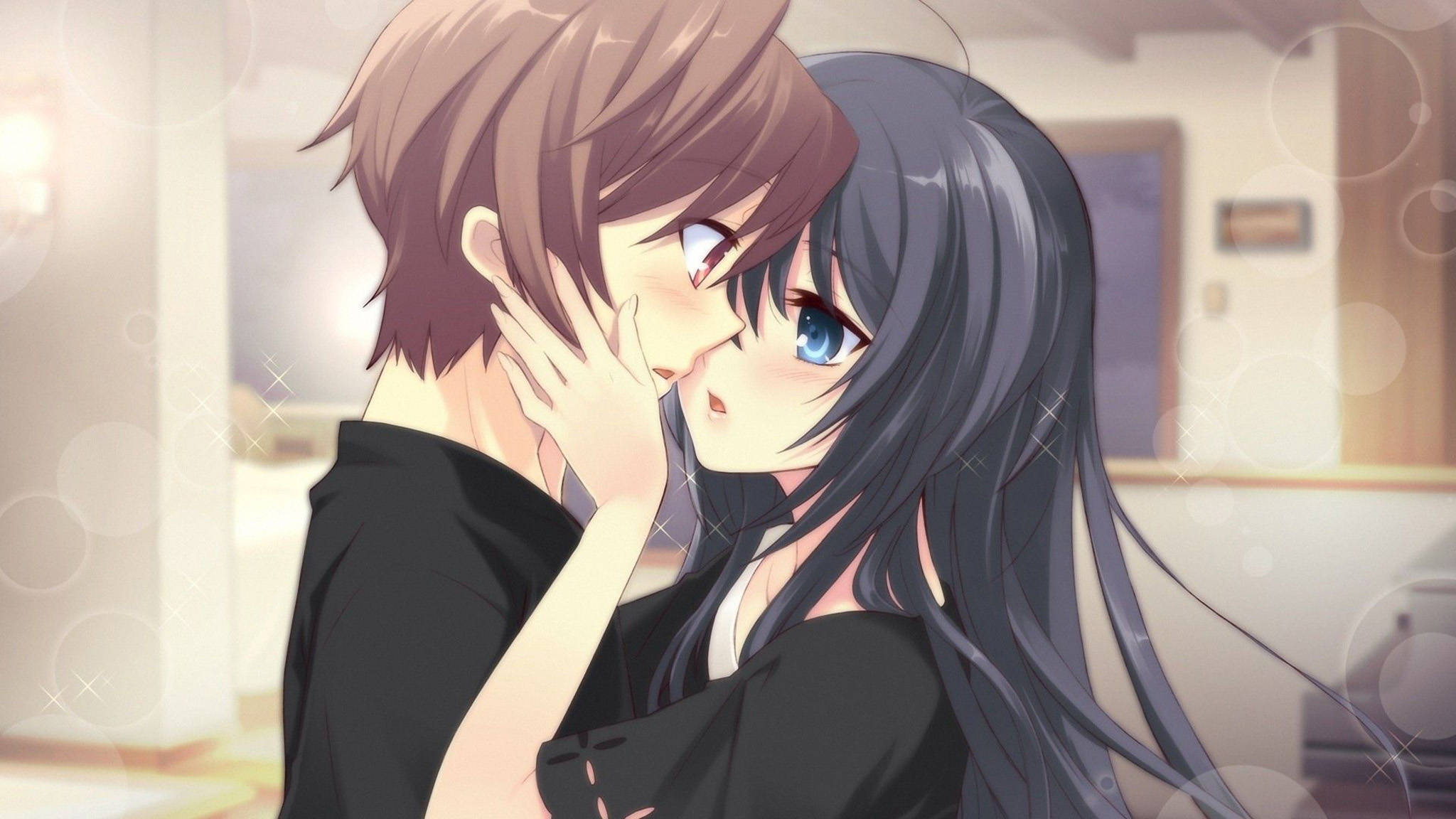 Romantikong Anime na Lesbian Wallpaper