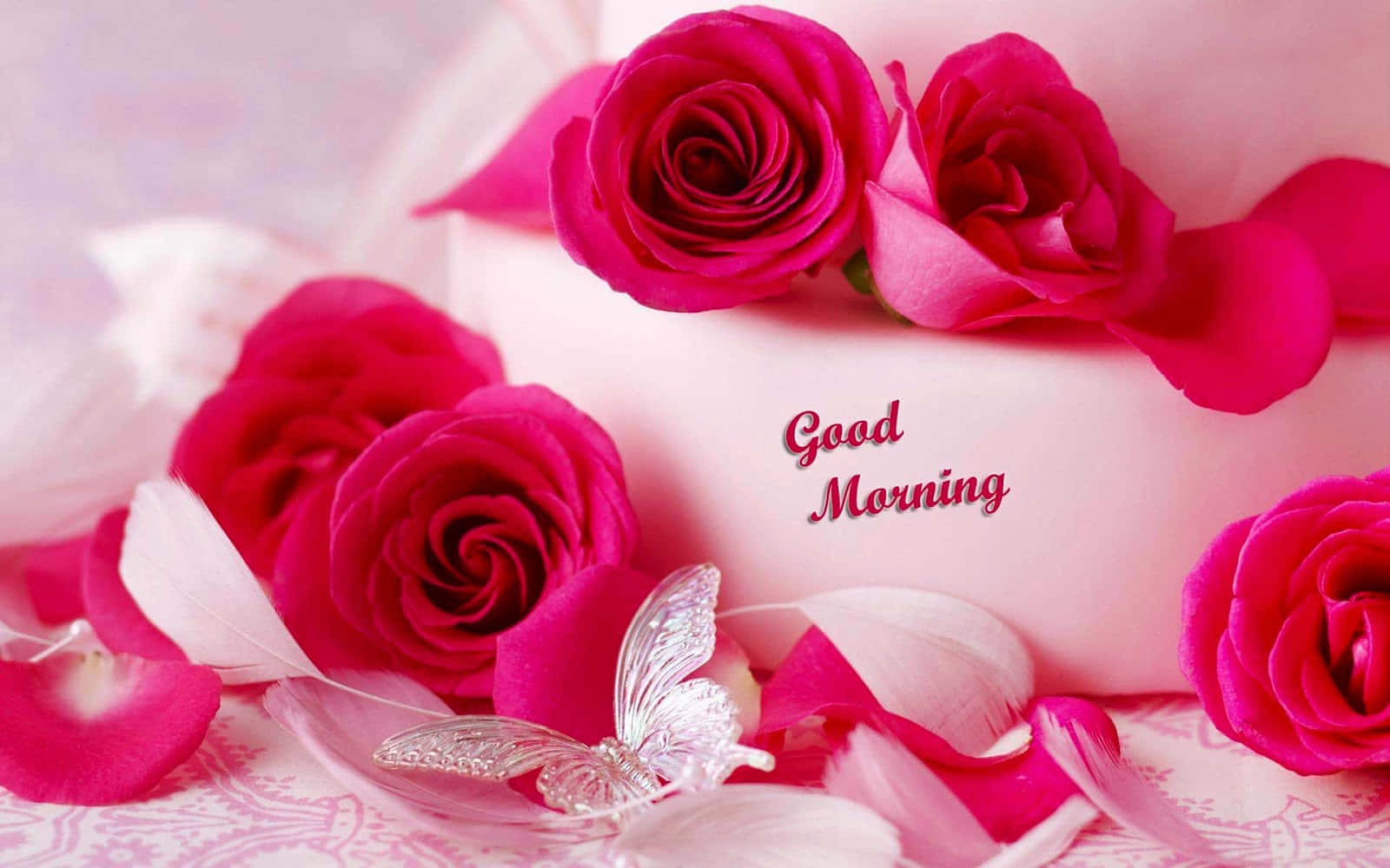 Romantikong Rosas Magandang Umaga Mahal Wallpaper