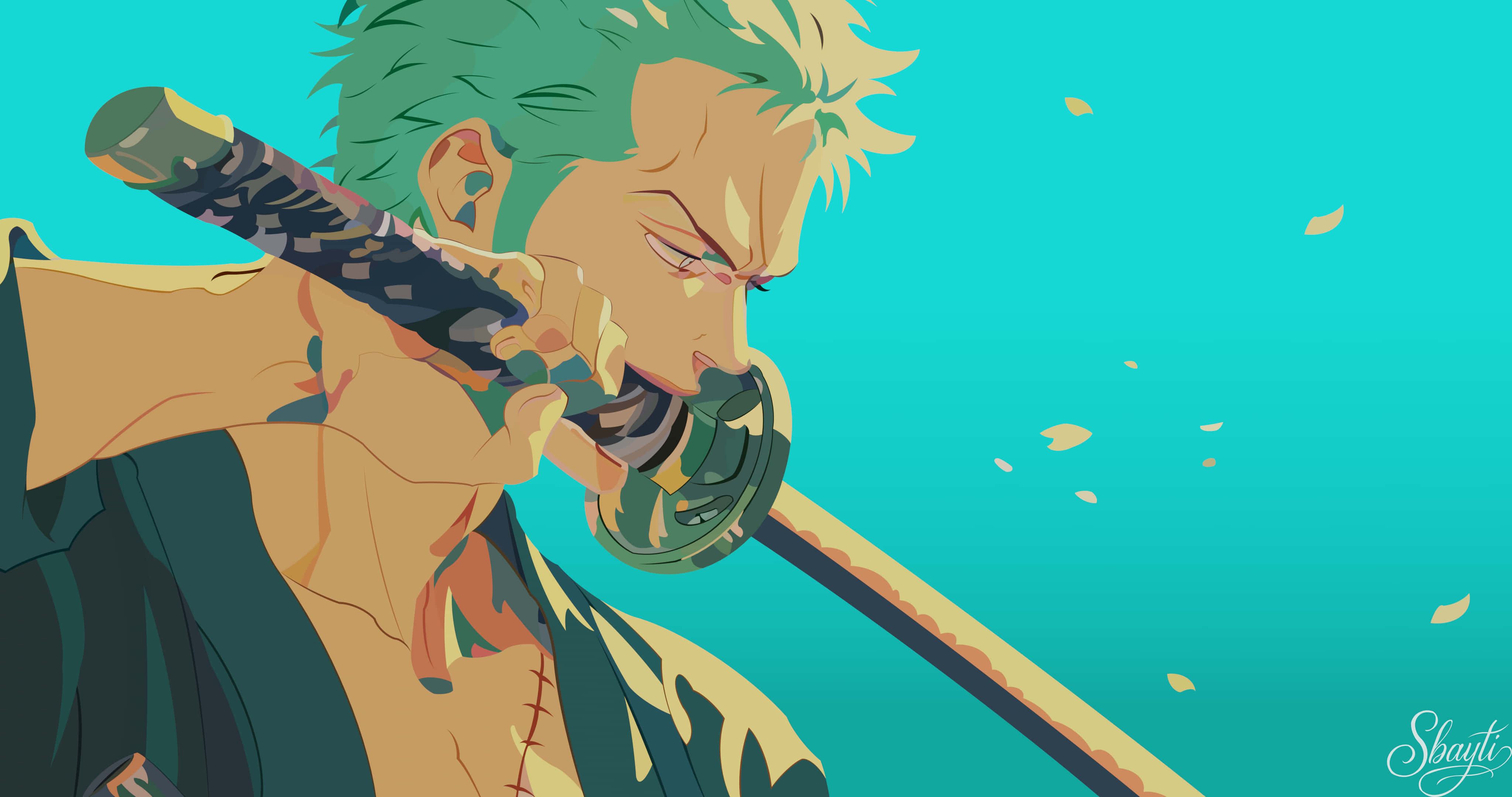 Roronoa Zoro Naghahanda para sa Labanan Wallpaper