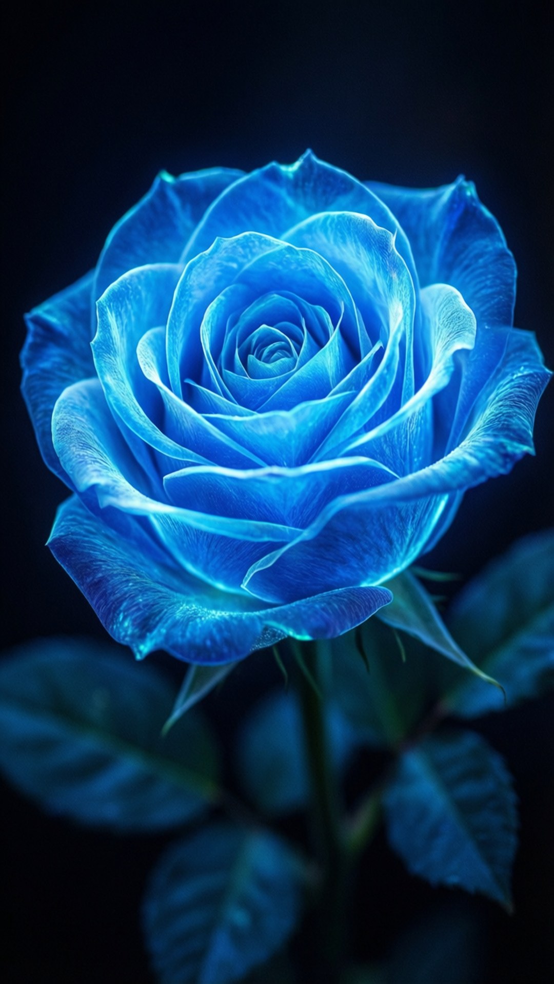 Rosang Asul na Kumikinang na Neon Wallpaper