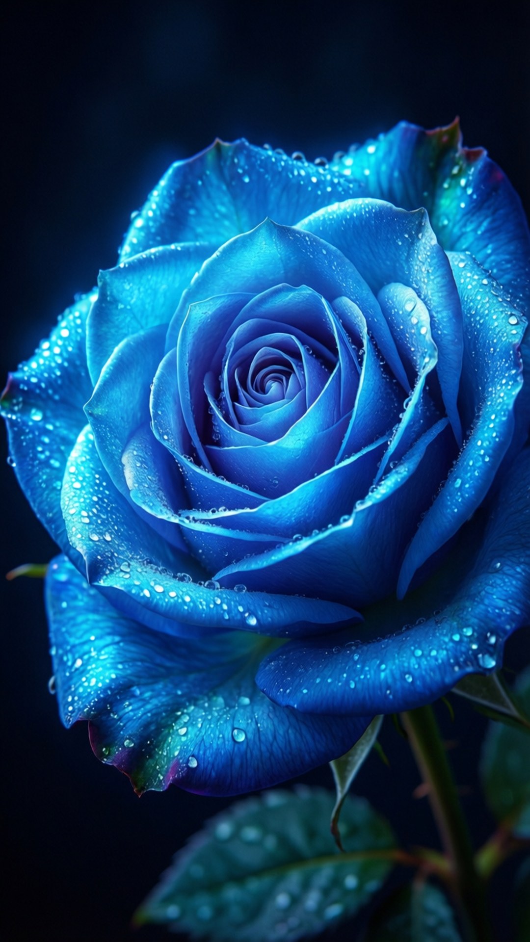 Rosang Asul na Neon Wallpaper