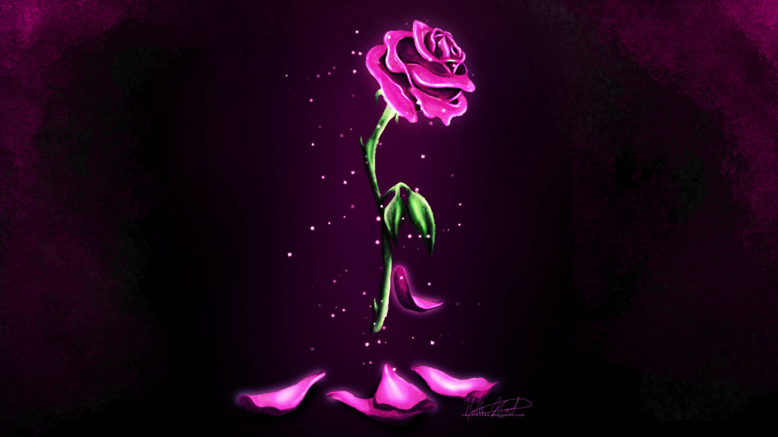 Rosang Mahiwaga ng Beauty and the Beast Wallpaper