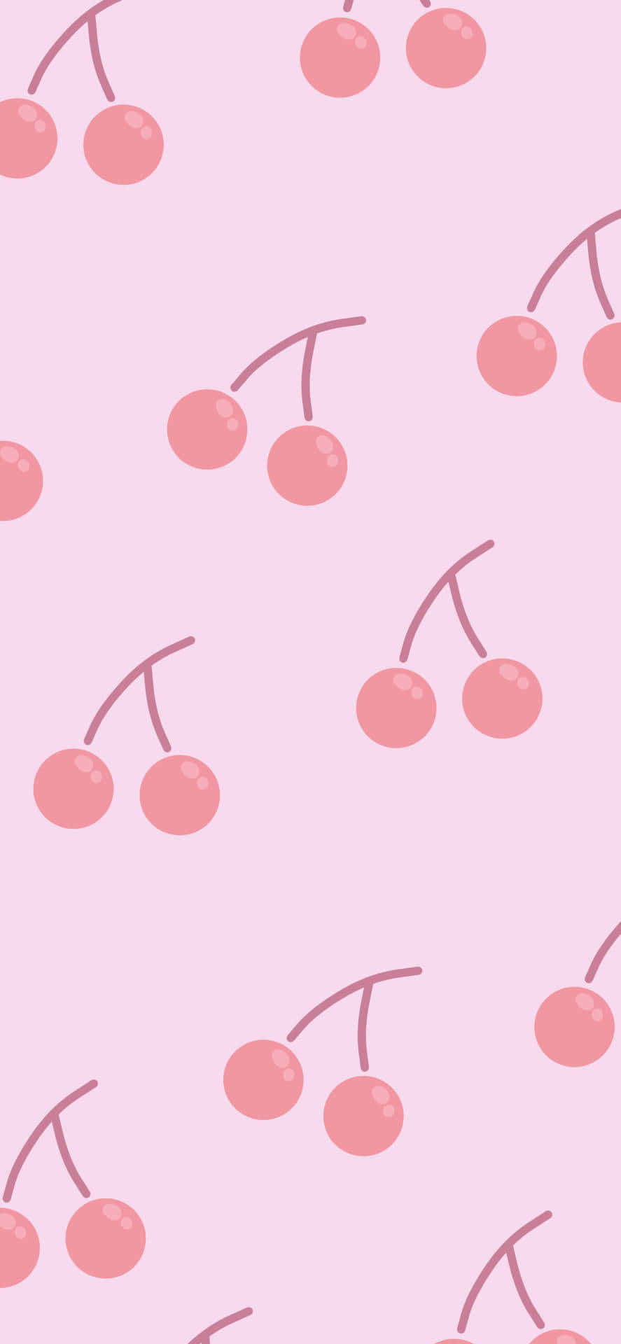 Round At Pink Na Cute Cherries Wallpaper