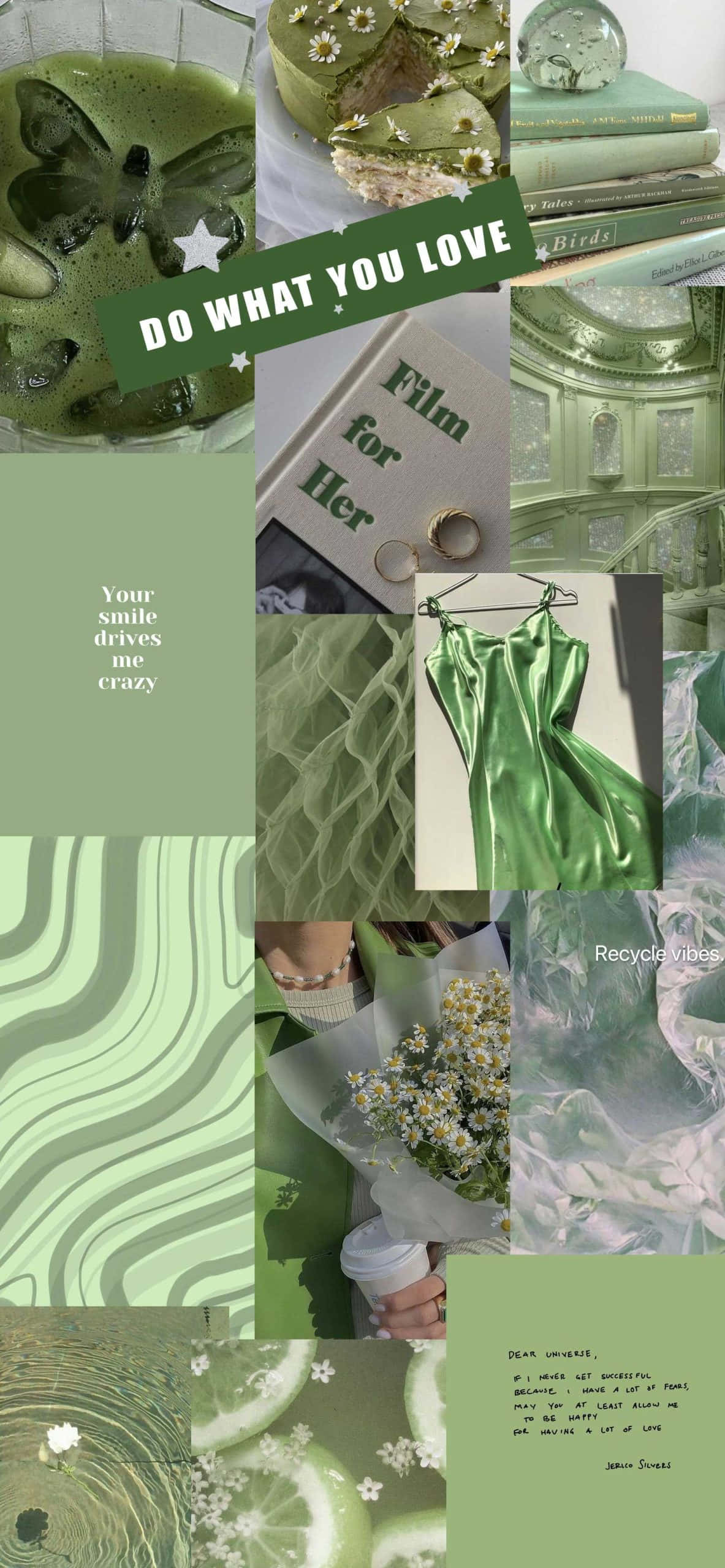 Sage Aesthetic Collage Tea at Cake Wallpaper