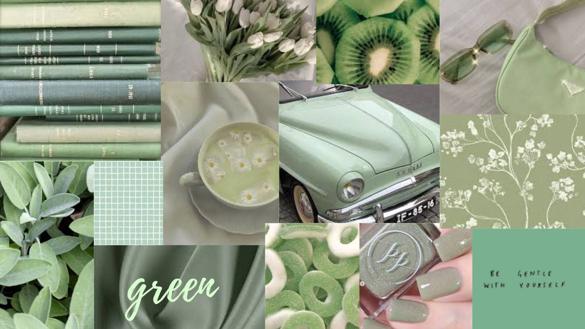 Sage Green Aesthetic na Mahinahon Wallpaper