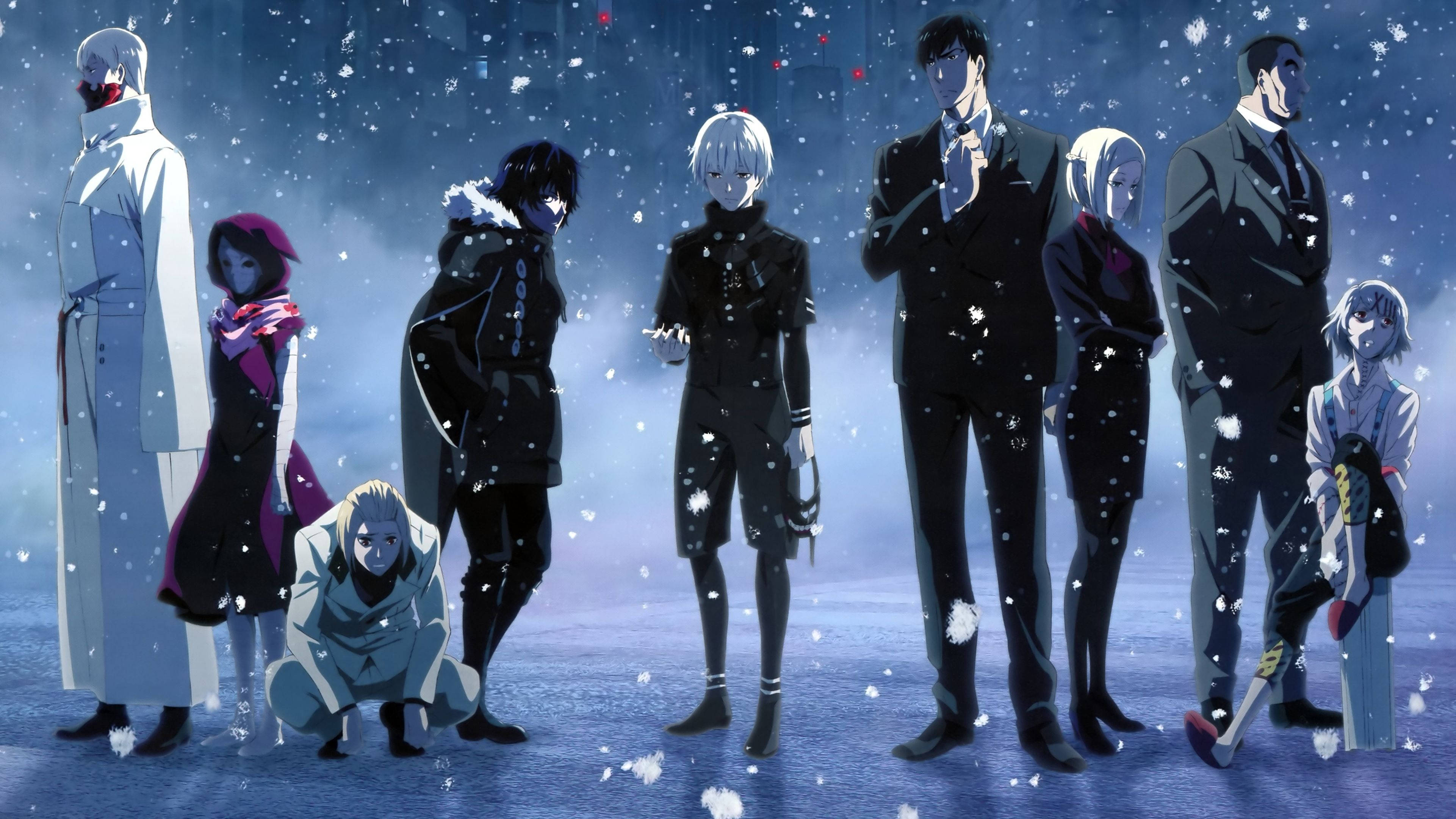 Sama-samang Sining ng mga Tauhan ng Tokyo Ghoul Wallpaper