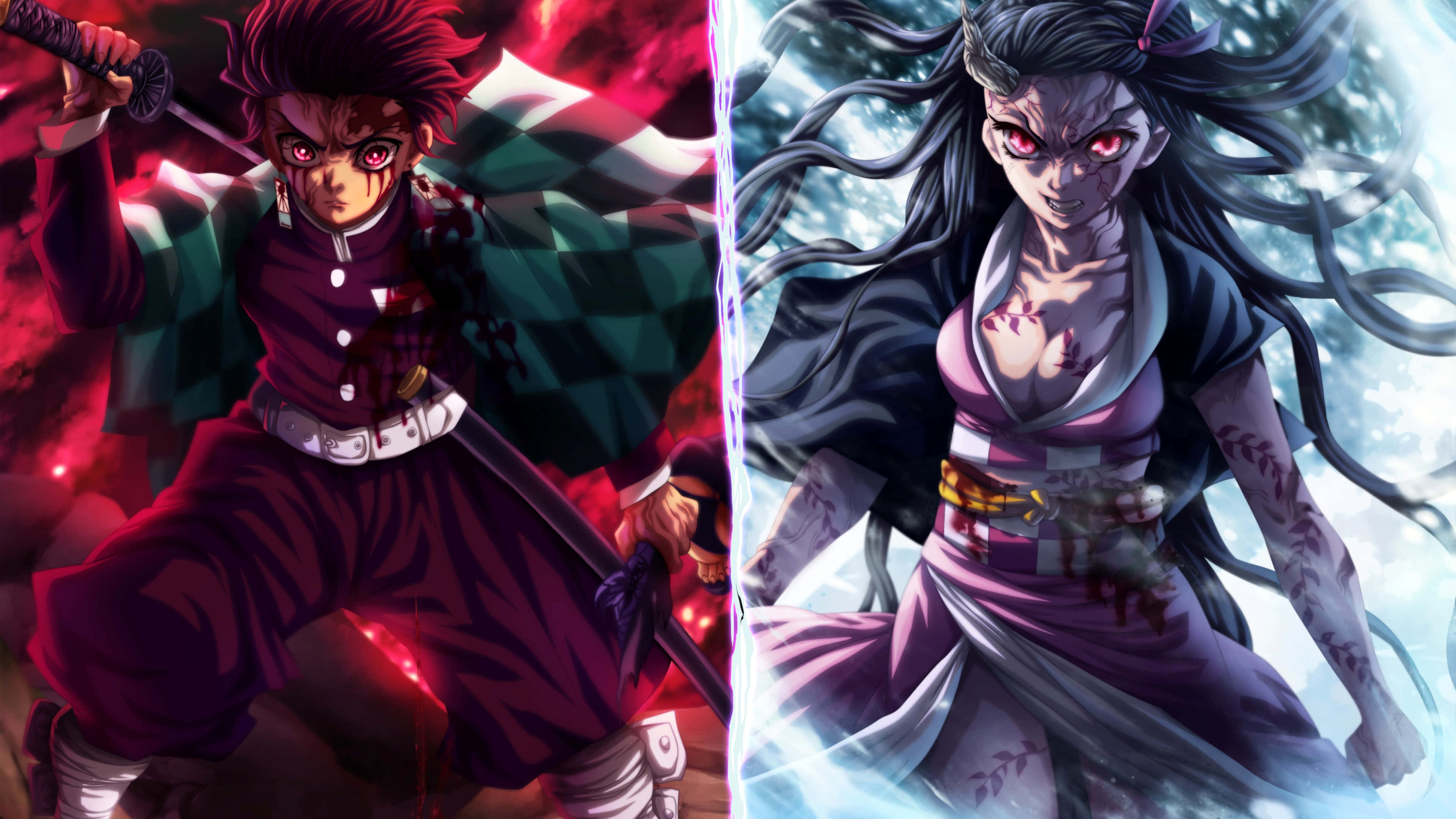 Samahan si Tanjirō Kamado sa kanyang misyon na maging isang Demon Slayer. Wallpaper