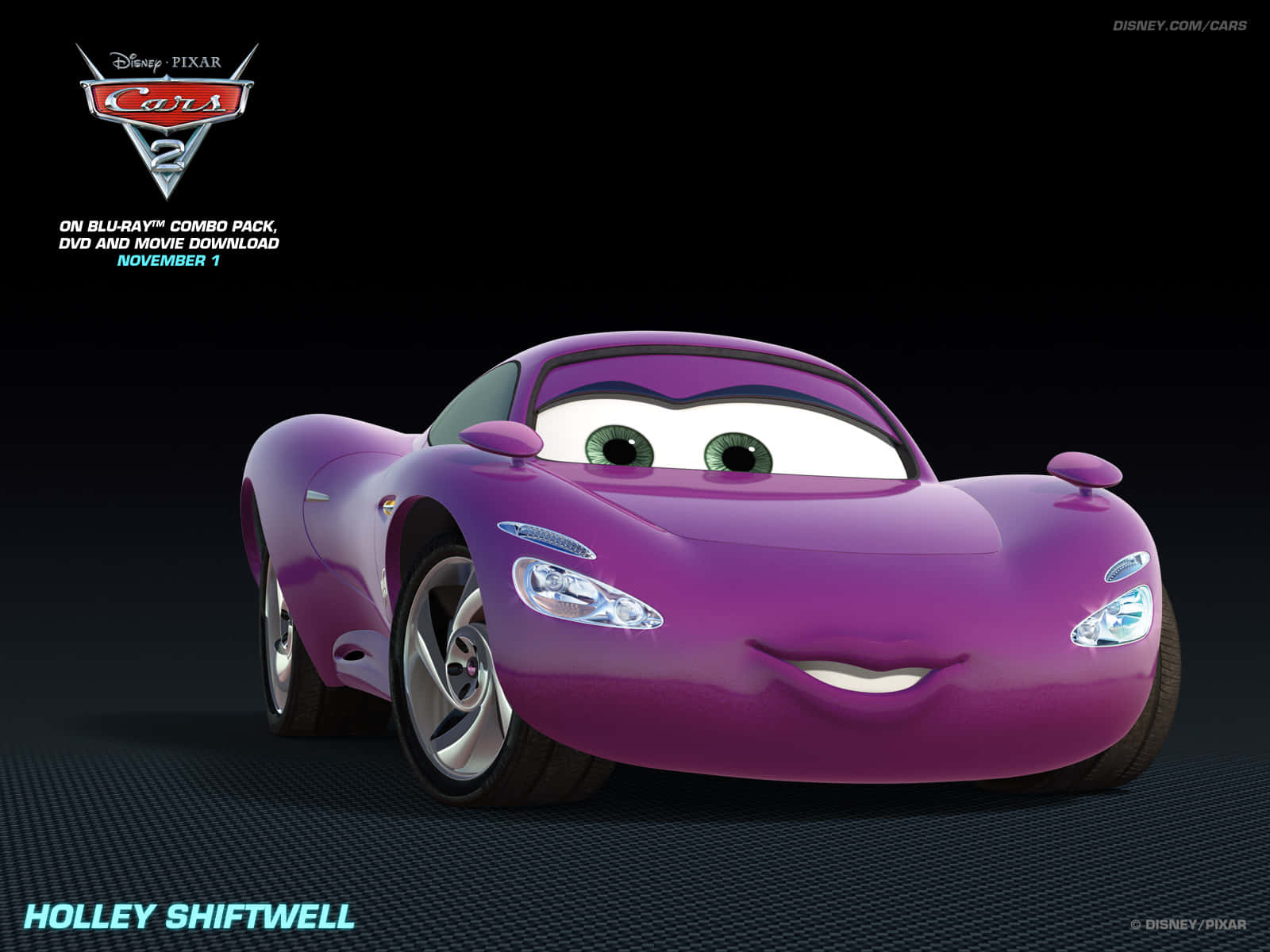 Samahan sina Lightning McQueen, Mater, at ang iba pang tauhan ng Cars 2 sa isang pandaigdigang karera! Wallpaper