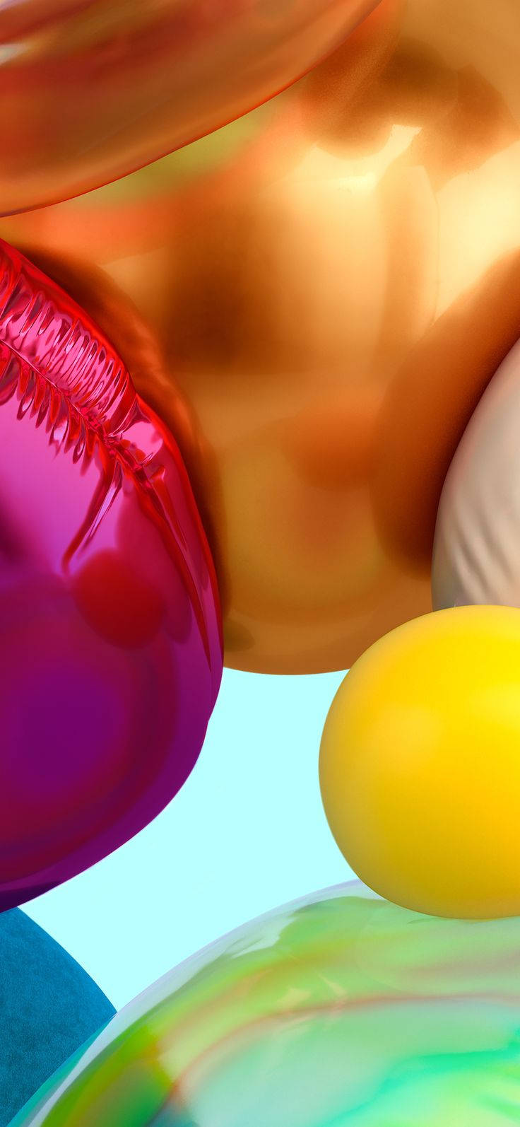 Samsung A71 na Nagpapakita ng Nakakaakit na Wallpaper ng Makukulay na Lobo Wallpaper