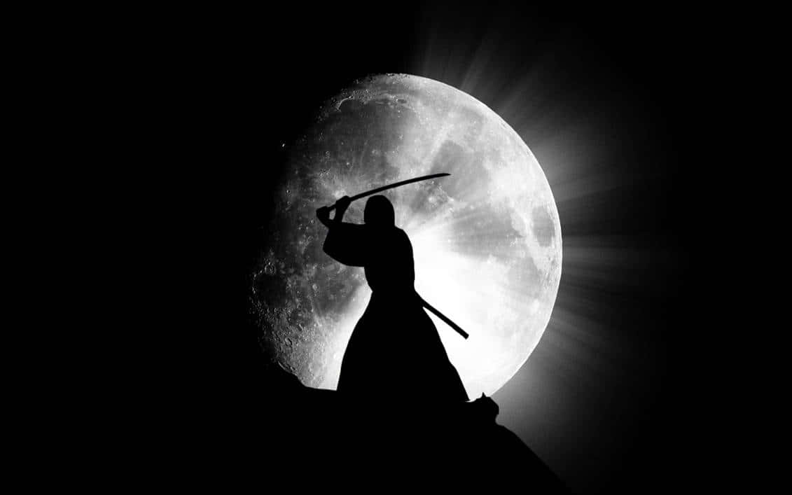 Samurai Anime Silhouette Buwan Wallpaper
