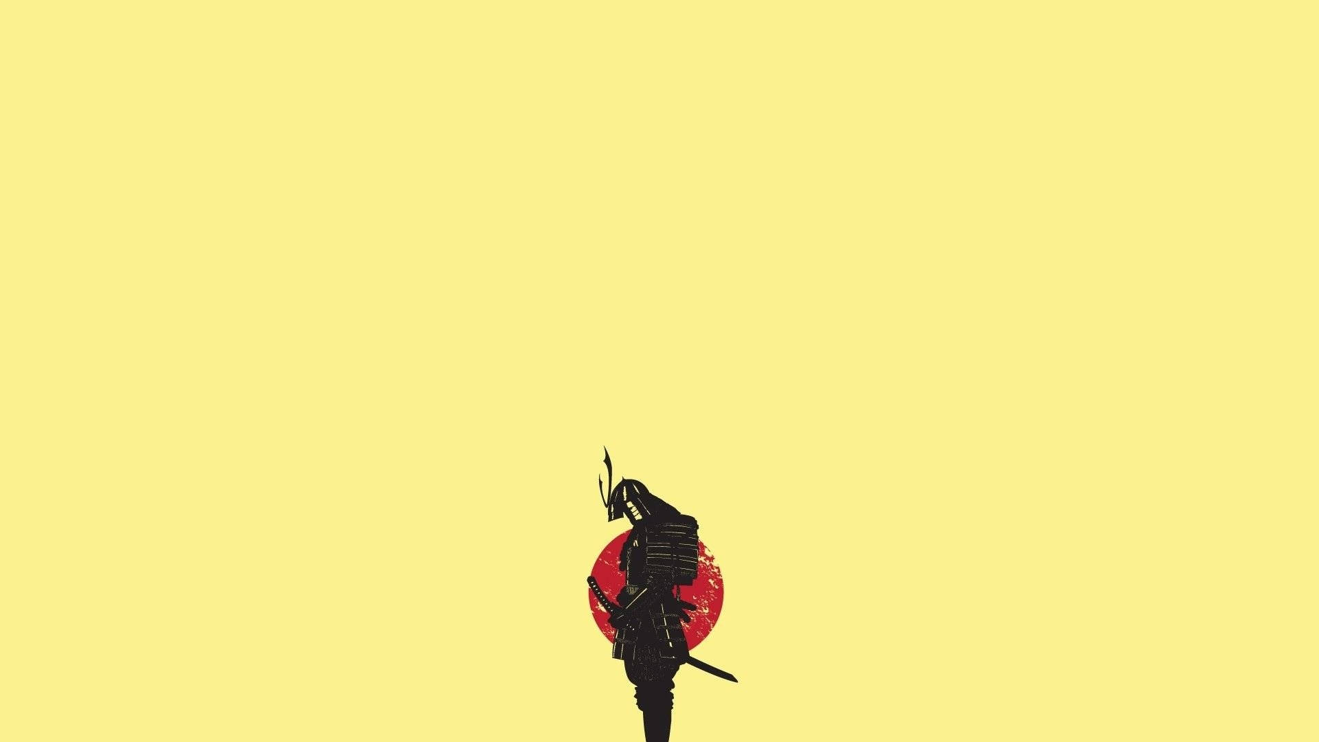 Samurai Hapon na Pastel Yellow Wallpaper