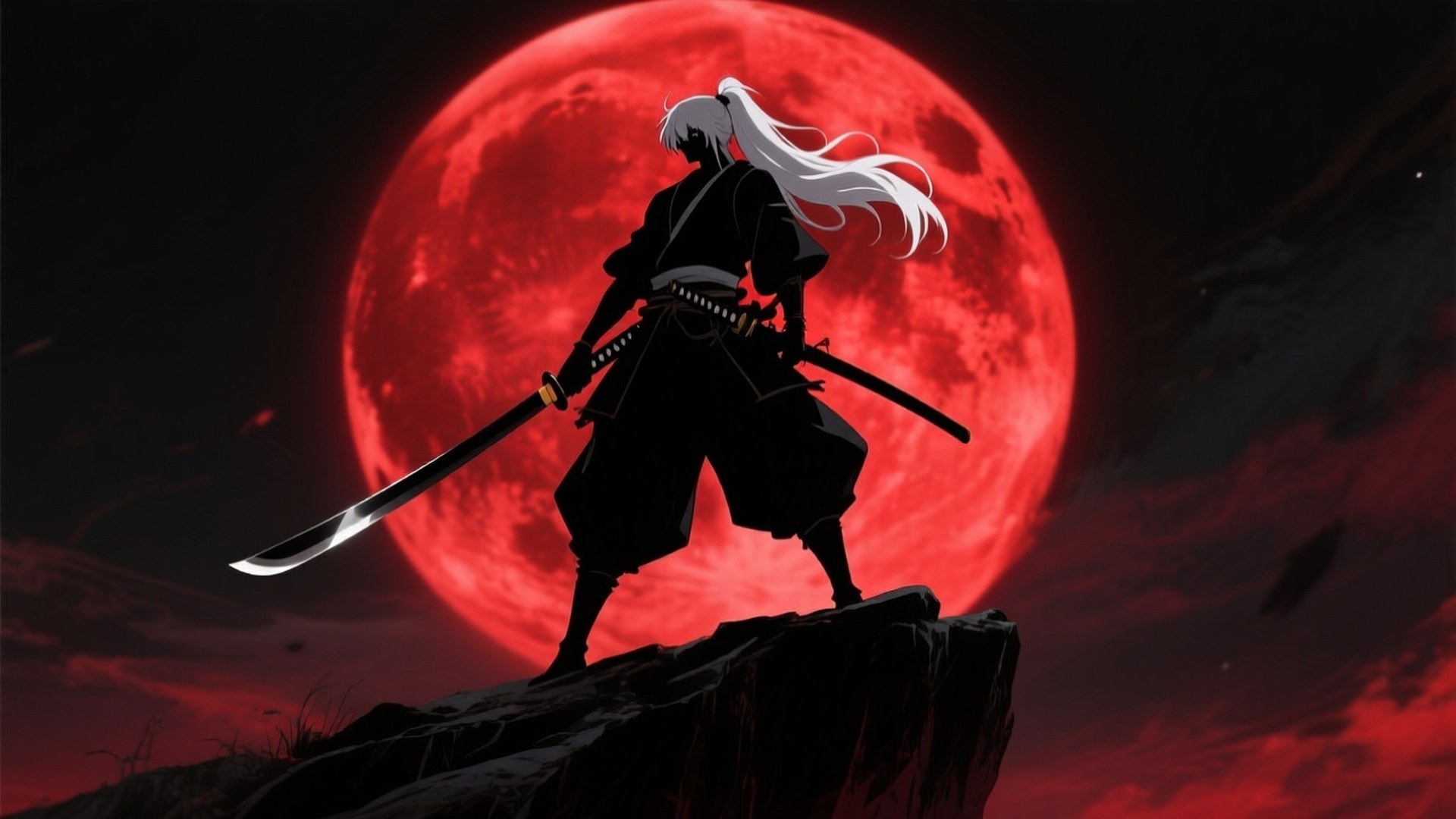 Samurai ng Pulang Buwan Wallpaper