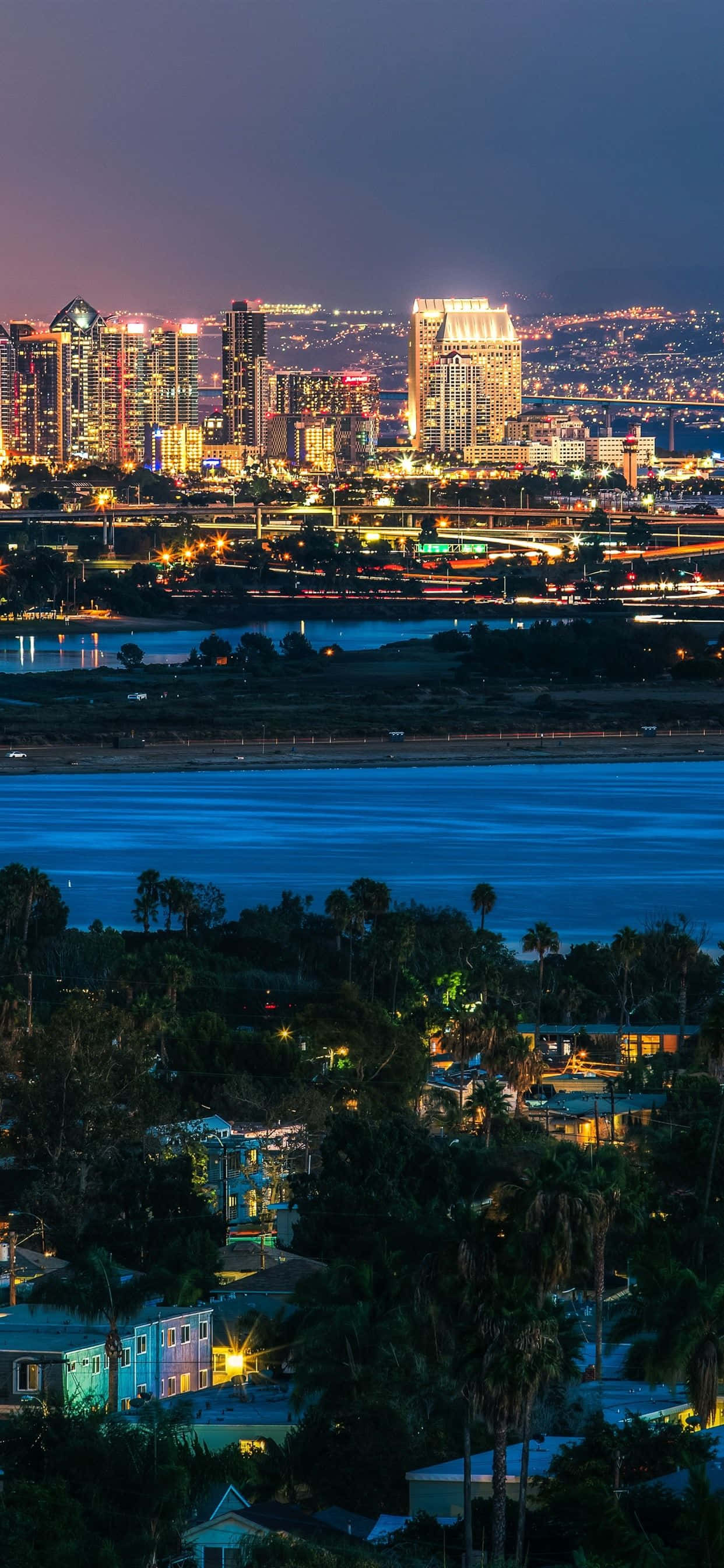 san diego skyline sa gabi Wallpaper