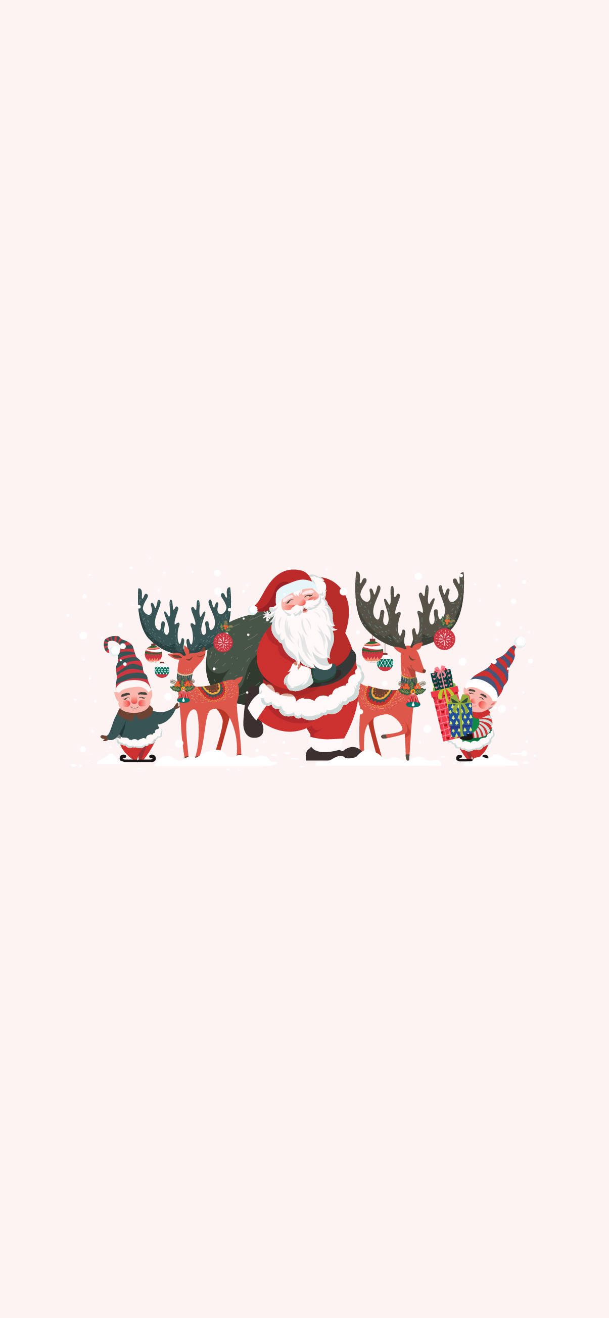 Santa Claus at mga Duwende Simpleng Pasko Wallpaper