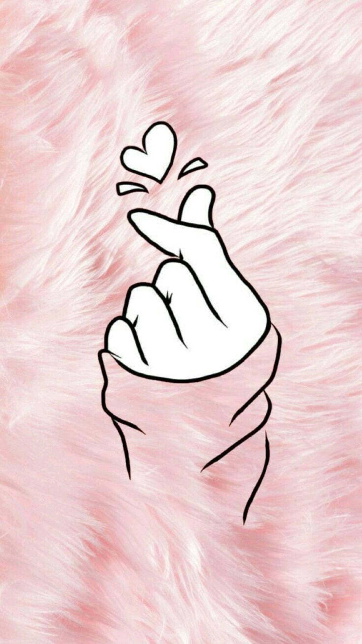 Saranghae Finger Heart Sa Pink Rug Wallpaper