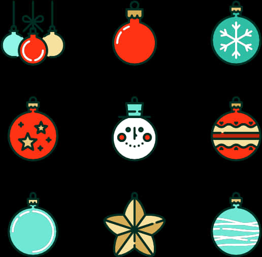 Sari-saring Christmas Ornament Vector Wallpaper