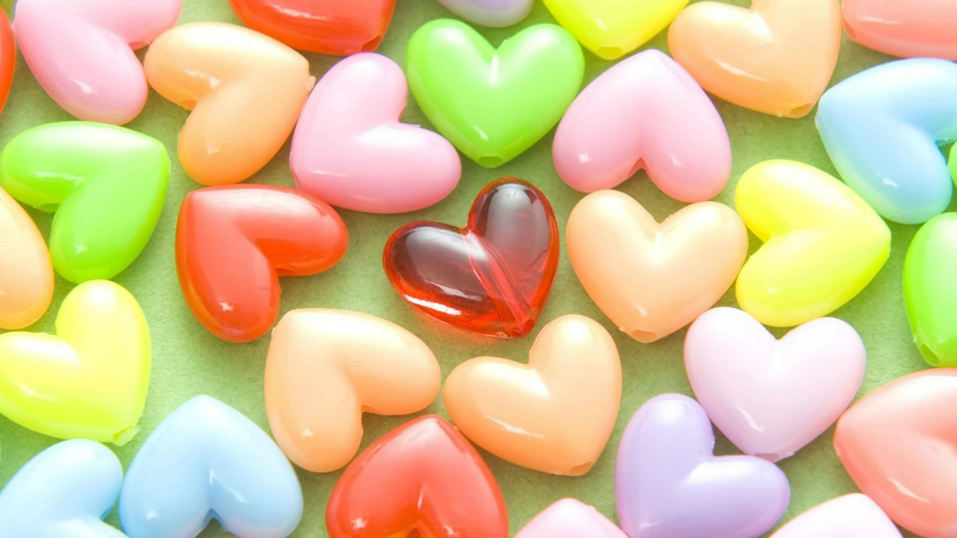 Sari-saring Cute Heart Candies Wallpaper