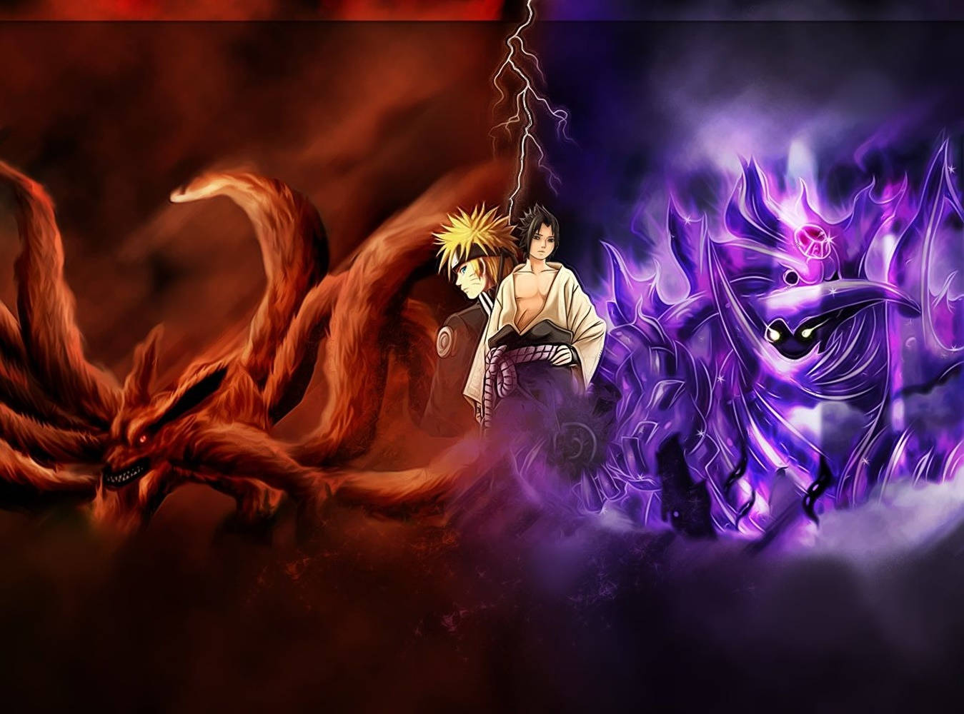 Sasuke at Anime Naruto Nine Tailed Beasts Wallpaper