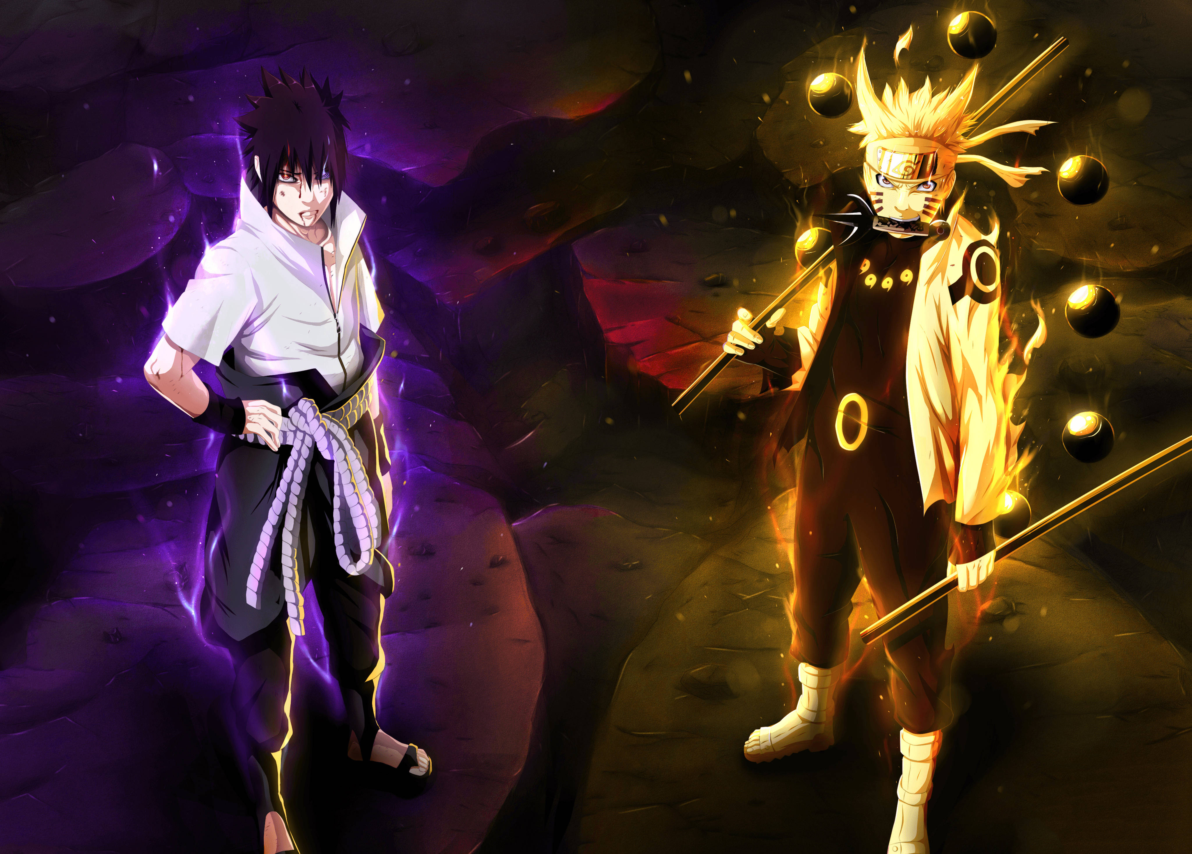 Sasuke at Naruto 4K Aura Wallpaper