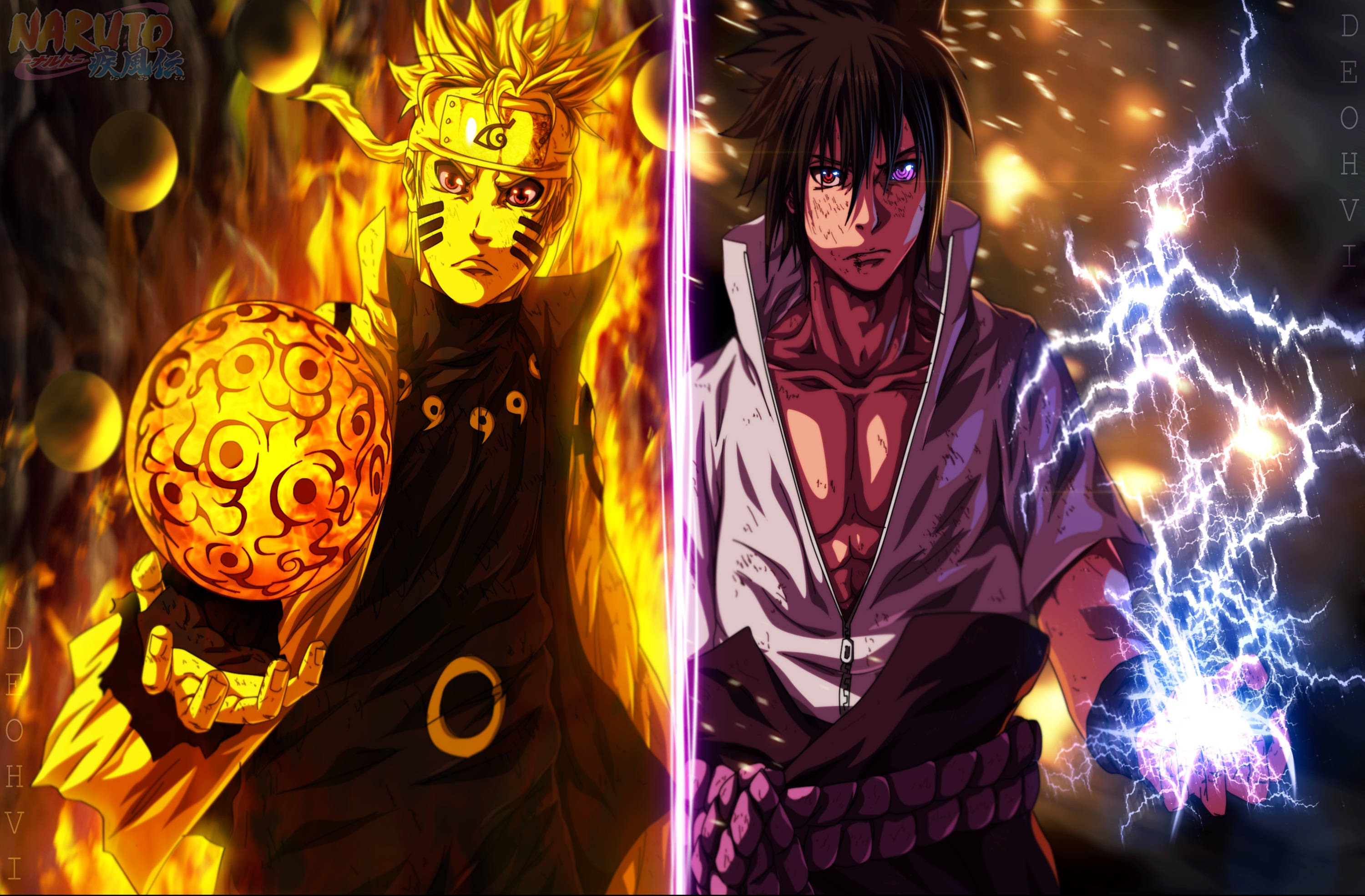 Sasuke At Naruto Techniques Wallpaper