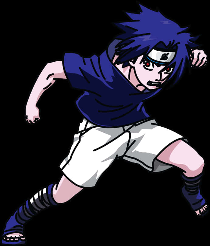 Sasuke na Ninja na May Aksyong Pose Wallpaper