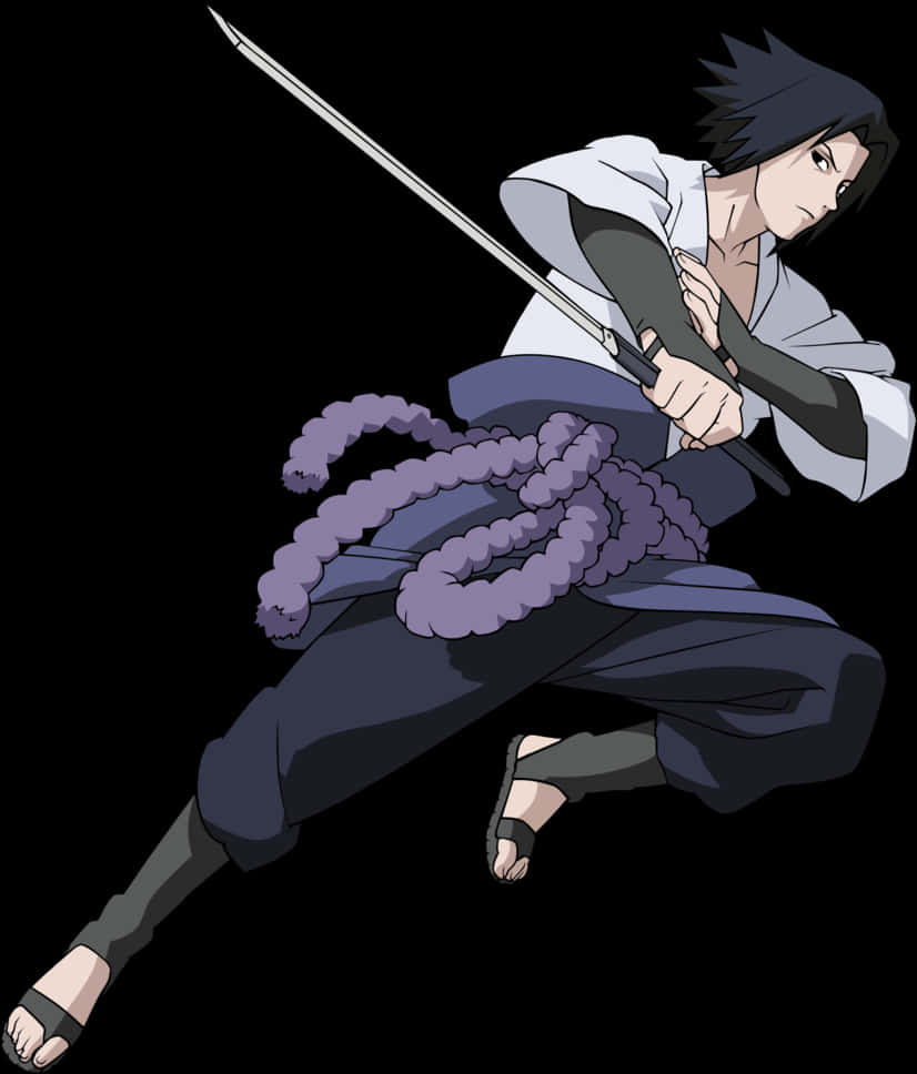 Sasuke Uchiha: Action Pose Wallpaper