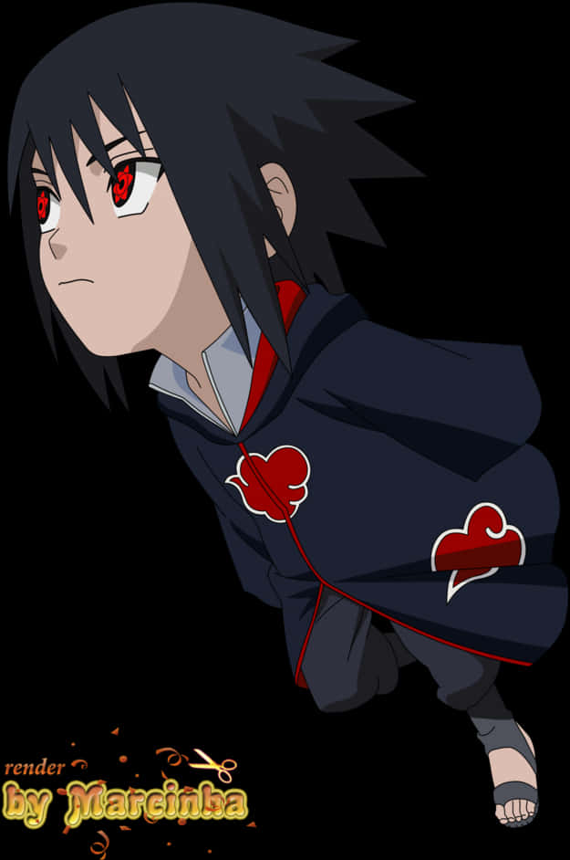 Sasuke Uchiha na Nakatayo Gamit ang Sharingan Wallpaper