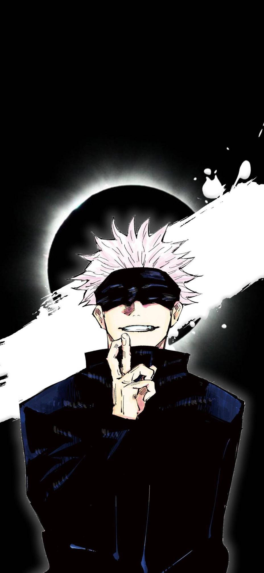 "Satoru Gojo Moon Fanart na Eleganteng Disenyo - Jujutsu Kaisen Phone Wallpaper" Wallpaper