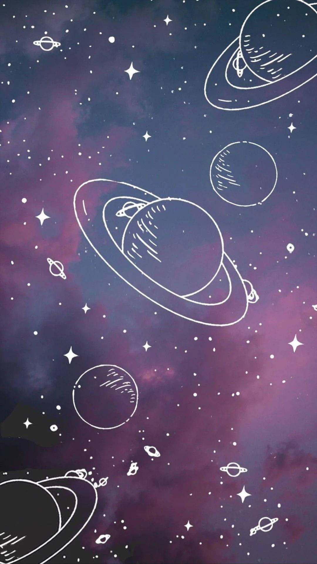 Saturn Planeta Cute Galaxy Wallpaper