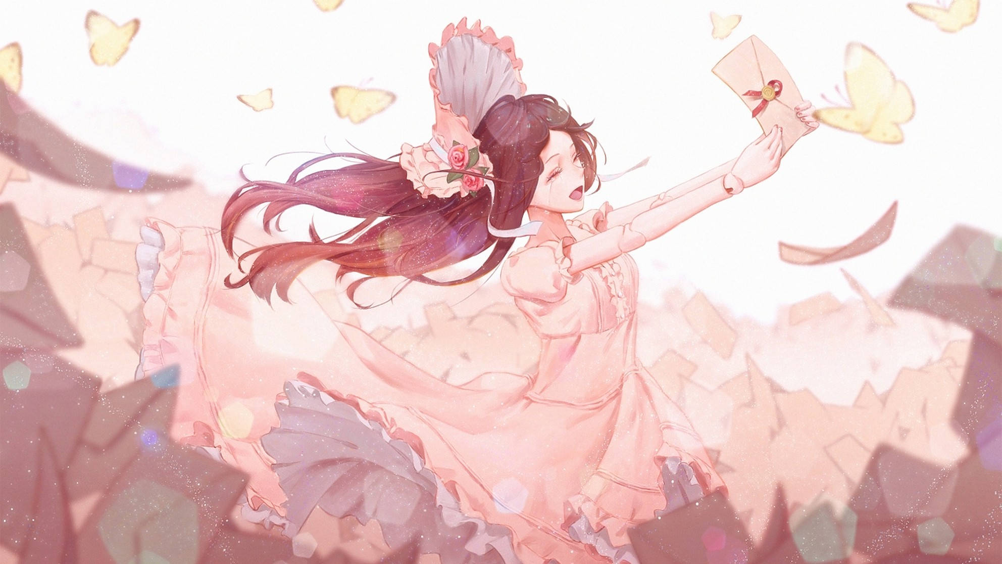 Sayaw Anime Pink na Maganda Wallpaper