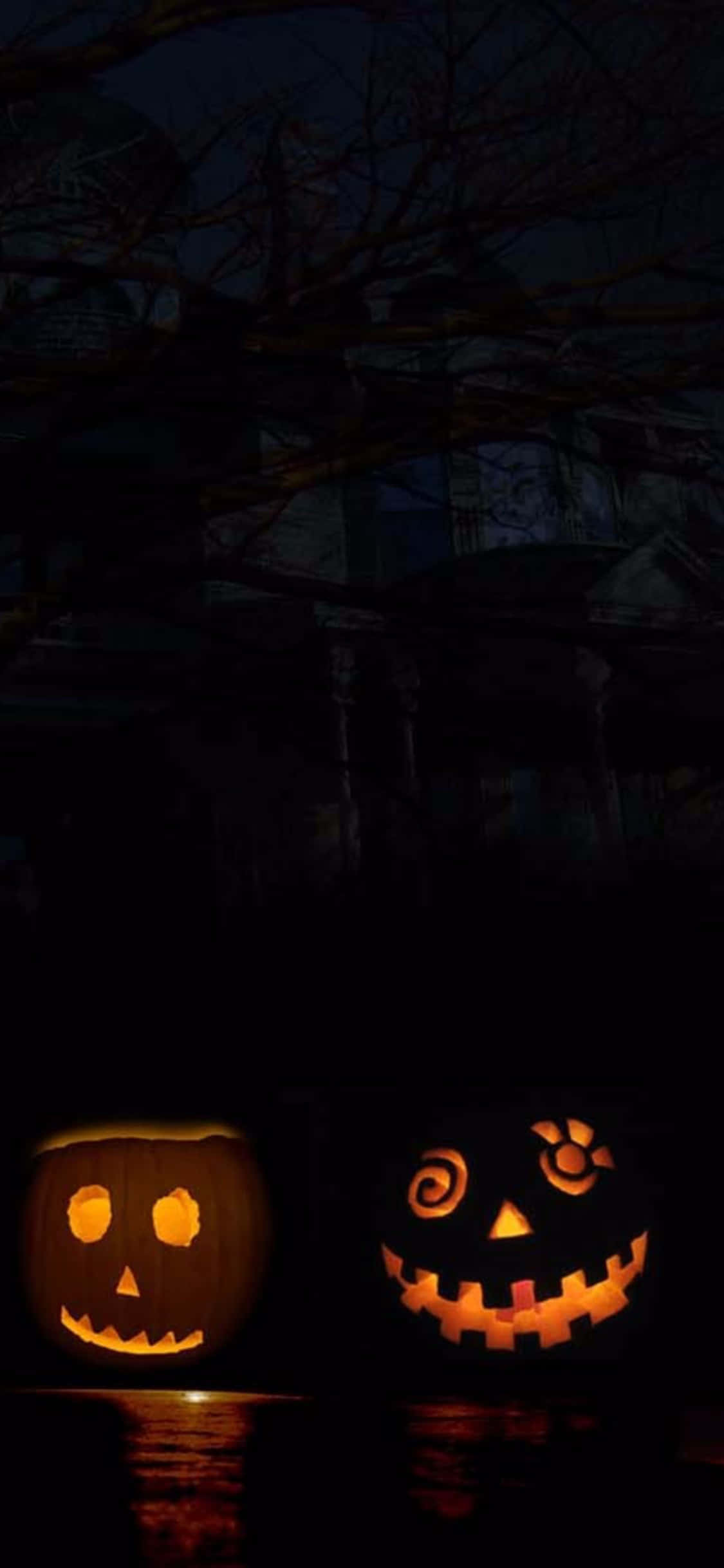 Scary Jack O'Lanterns For iPhone Halloween Background Wallpaper