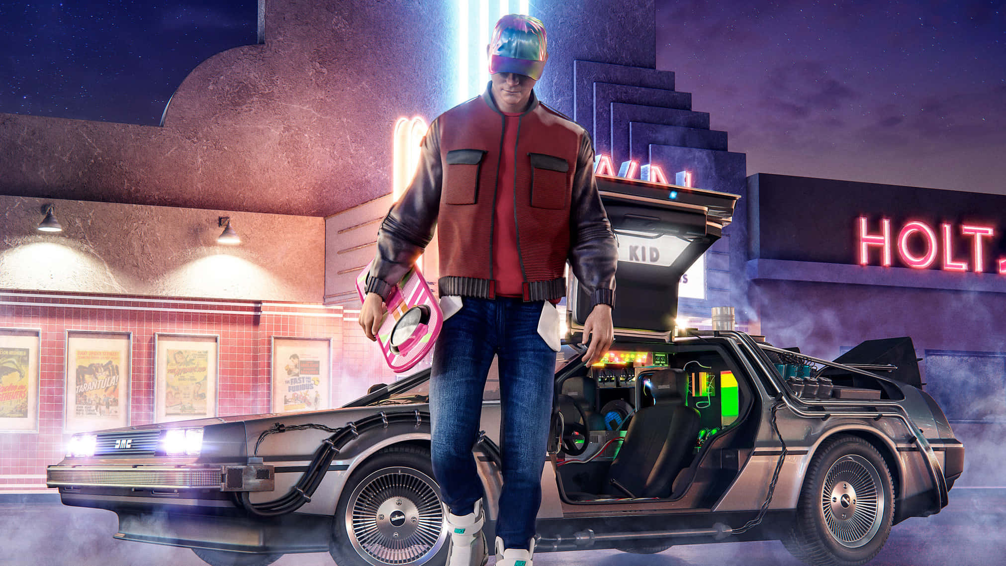 screenshot ng laro ng kotse mula sa back to the future Wallpaper
