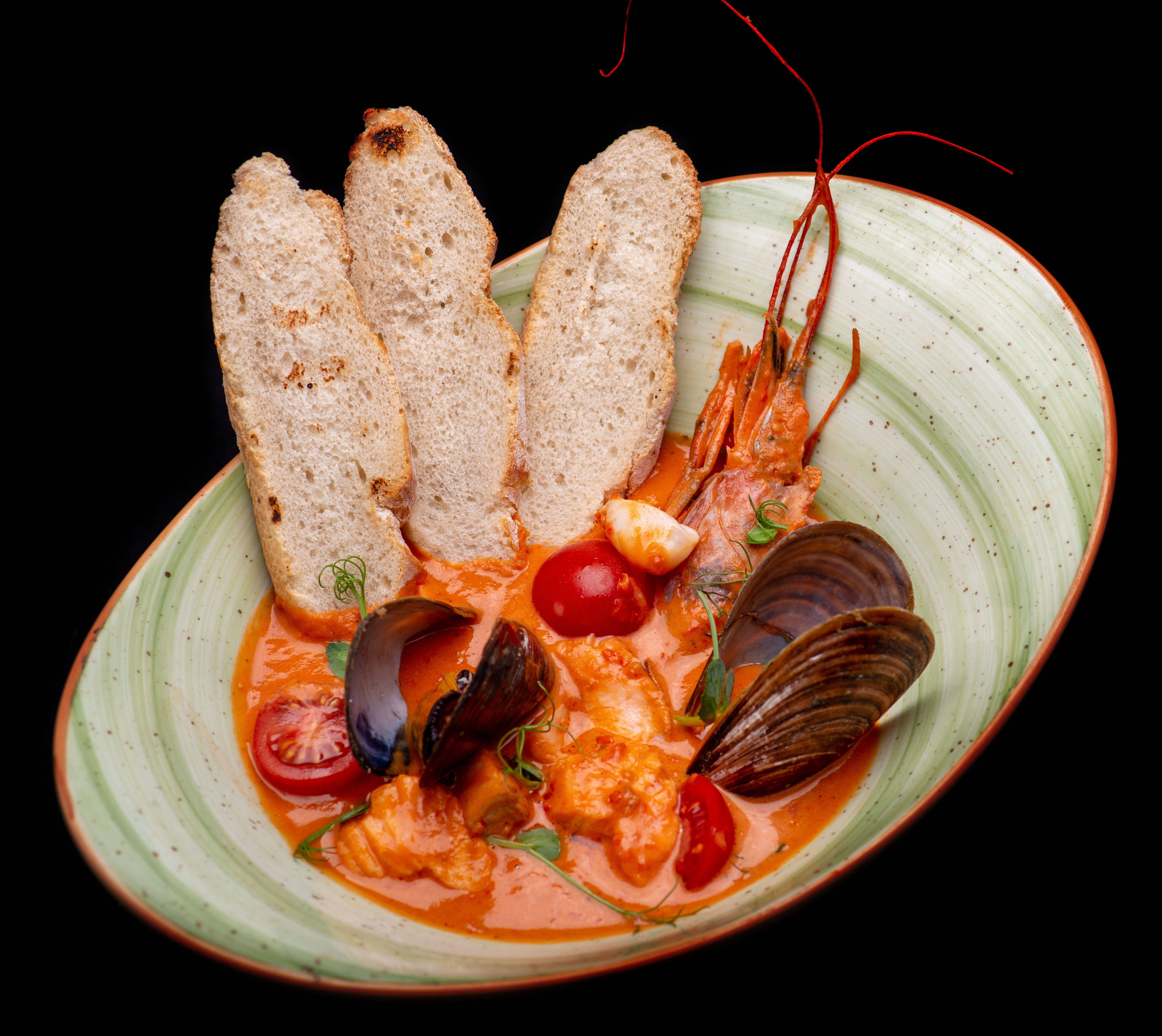 Seafood na may Tinapay 2560x1440 Pagkain Wallpaper