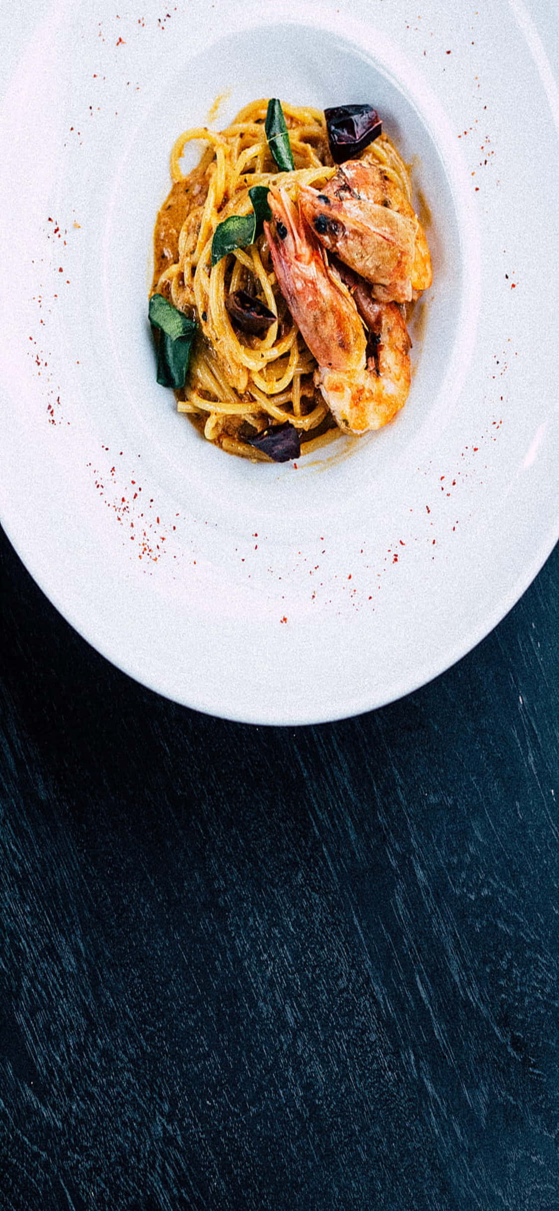 Seafood Pasta na may Hipon iPhone X Pasta Background Wallpaper