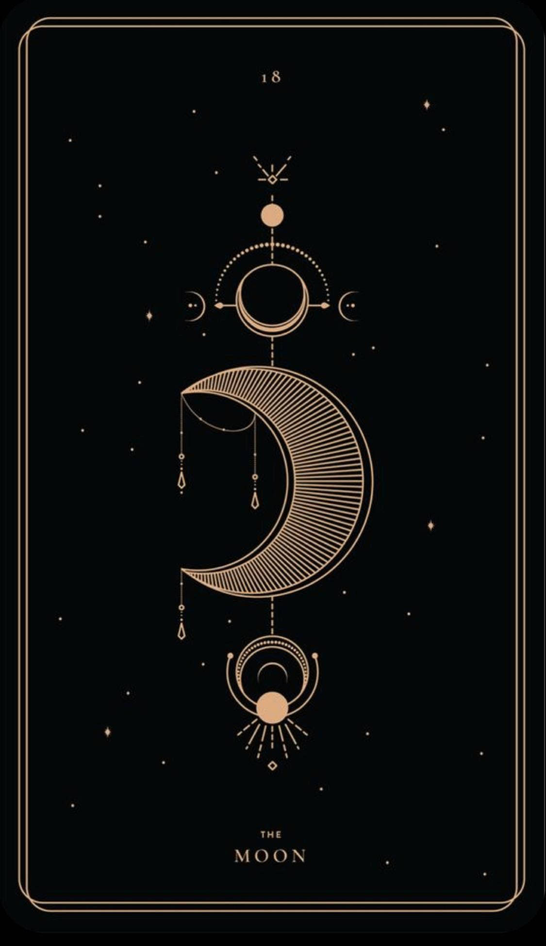 Selyo ng Buwan na May Estilong Wika Wallpaper