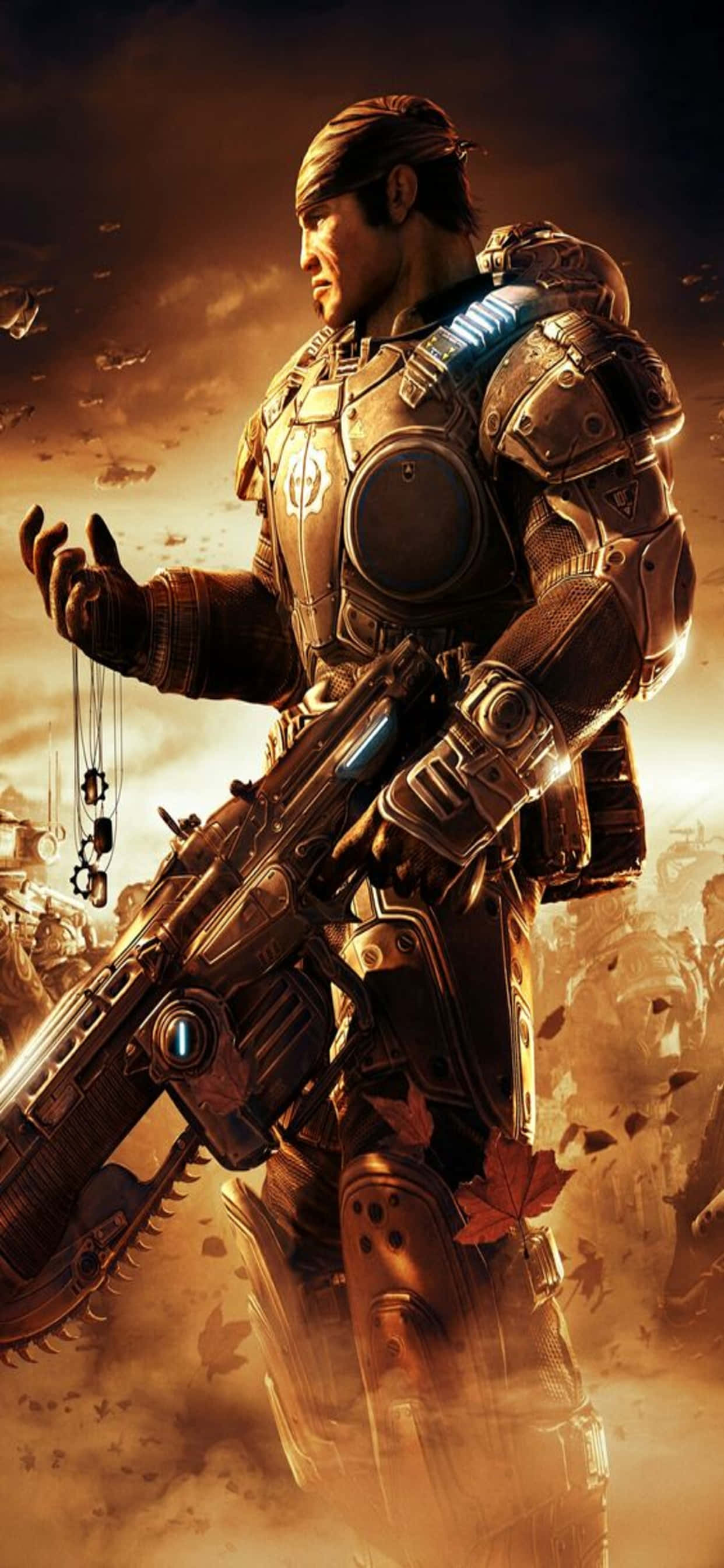 Sepia Marcus iPhone XS Max Gears Of War 5 Background Wallpaper