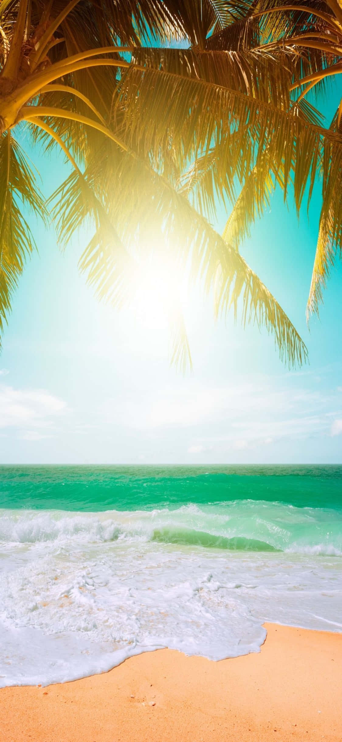 Tahimik na iPhone X Wallpaper na Nagtatampok ng Magandang Beach Scenery Wallpaper