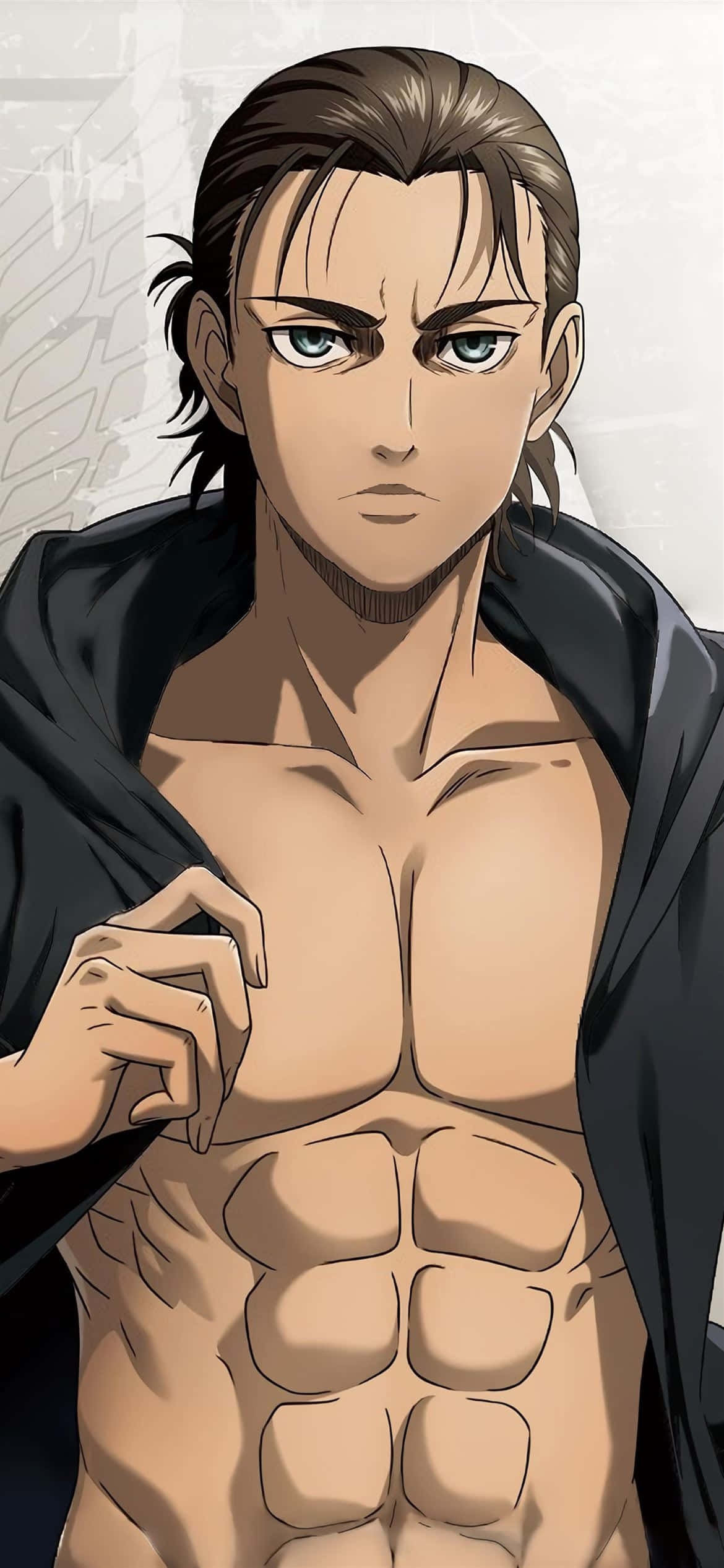 Seryosong Abs ni Eren Yeager Anime Digital Picture Wallpaper