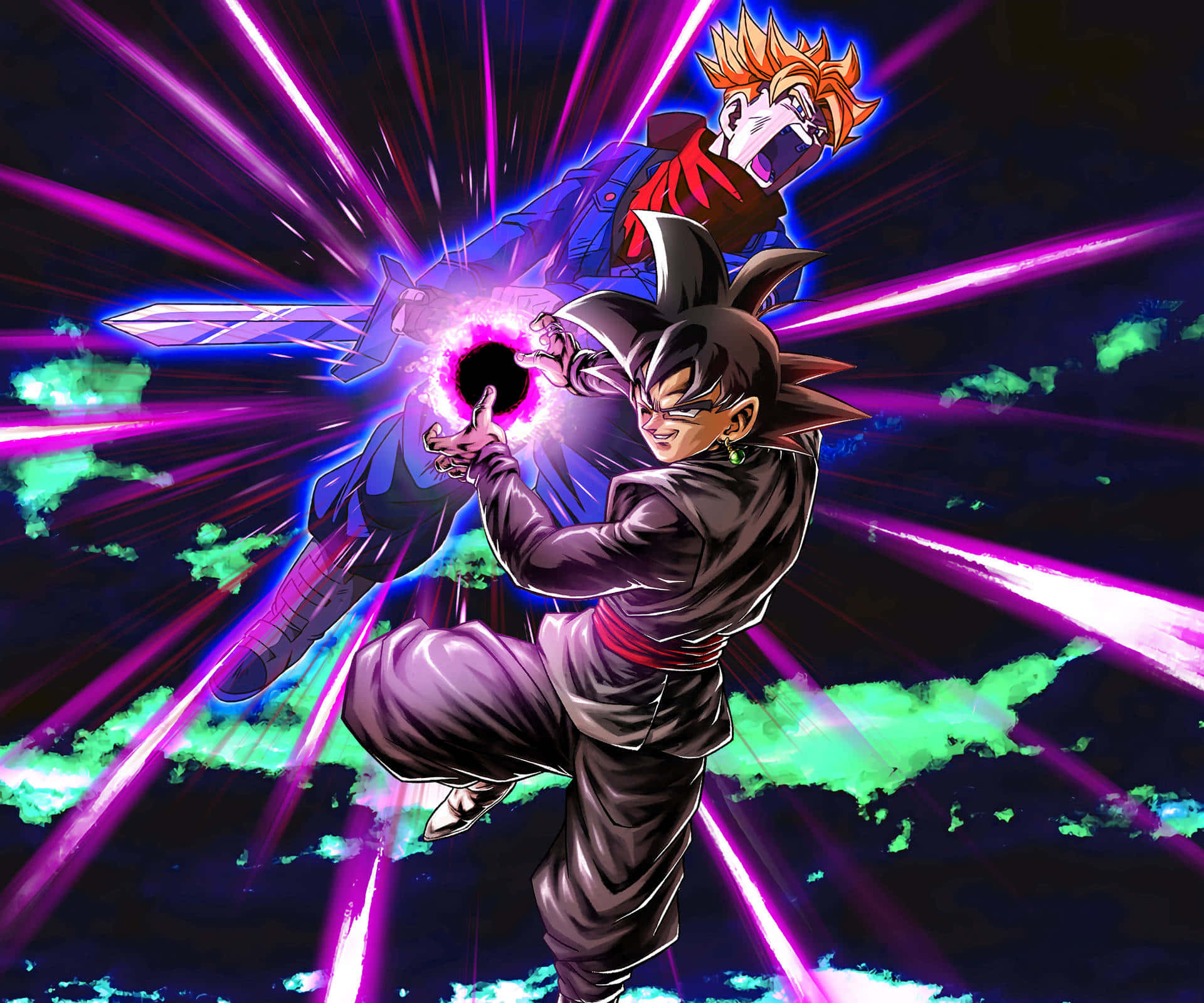 Seryosong Goku Black sa Aksyon Wallpaper