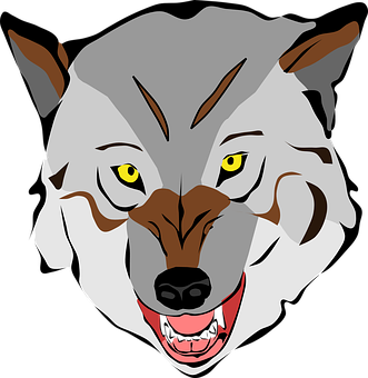 Seryosong Titig ng Lobo na Vector Art Wallpaper