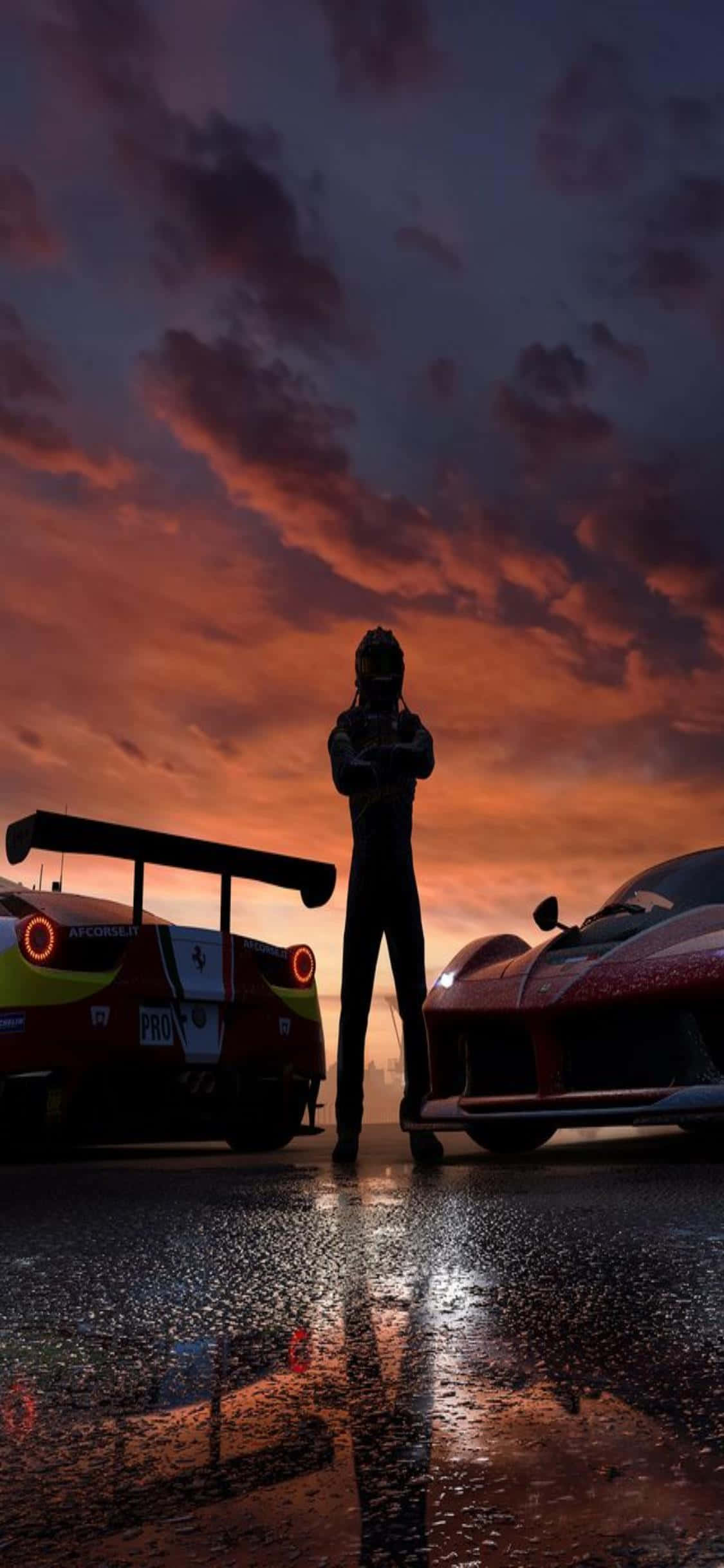 Pagtatakda ng Entablado para sa Iyong Pakikipagsapalaran sa Karera gamit ang iPhone Xs at Forza Horizon 4 Wallpaper