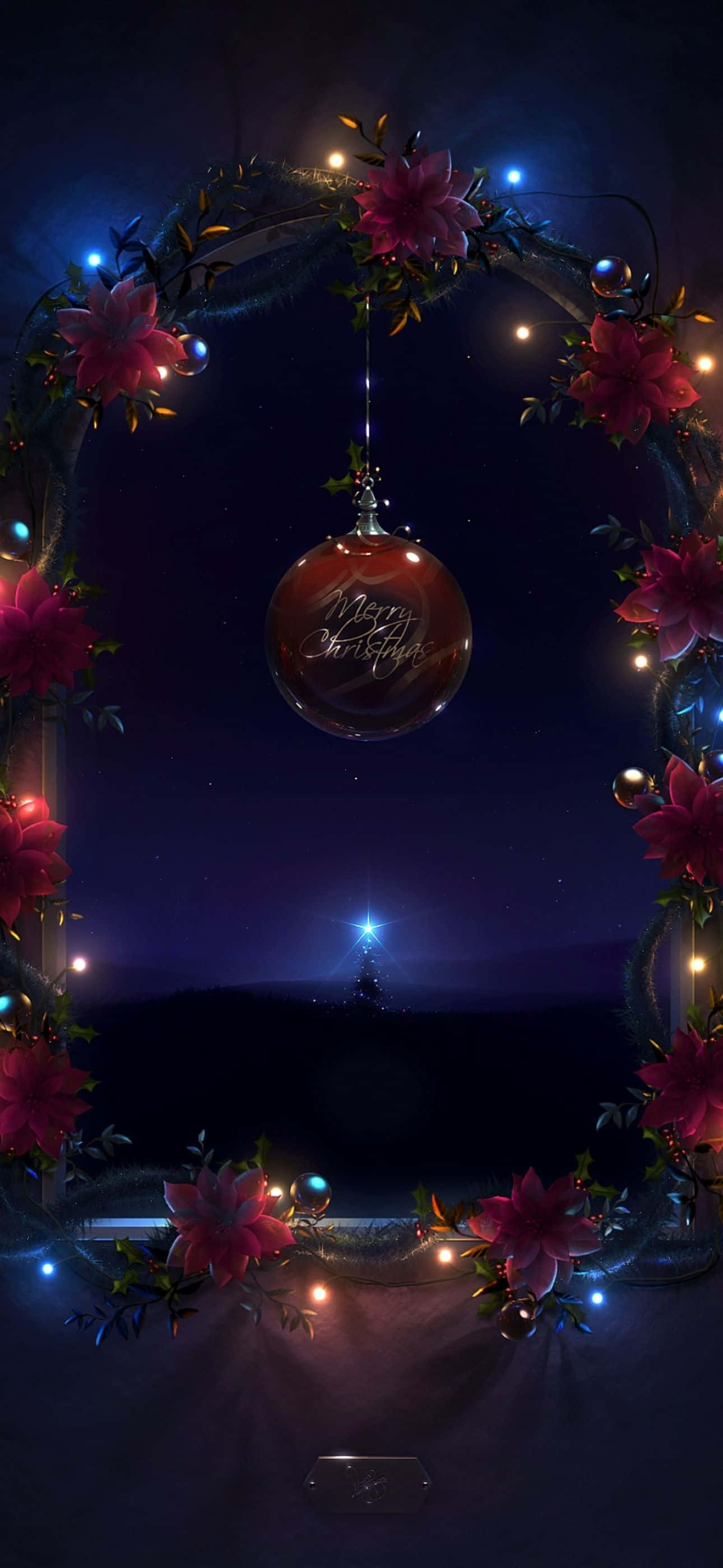 Ibahagi ang regalo ng saya ngayong Pasko gamit ang isang pistang iPhone background Wallpaper