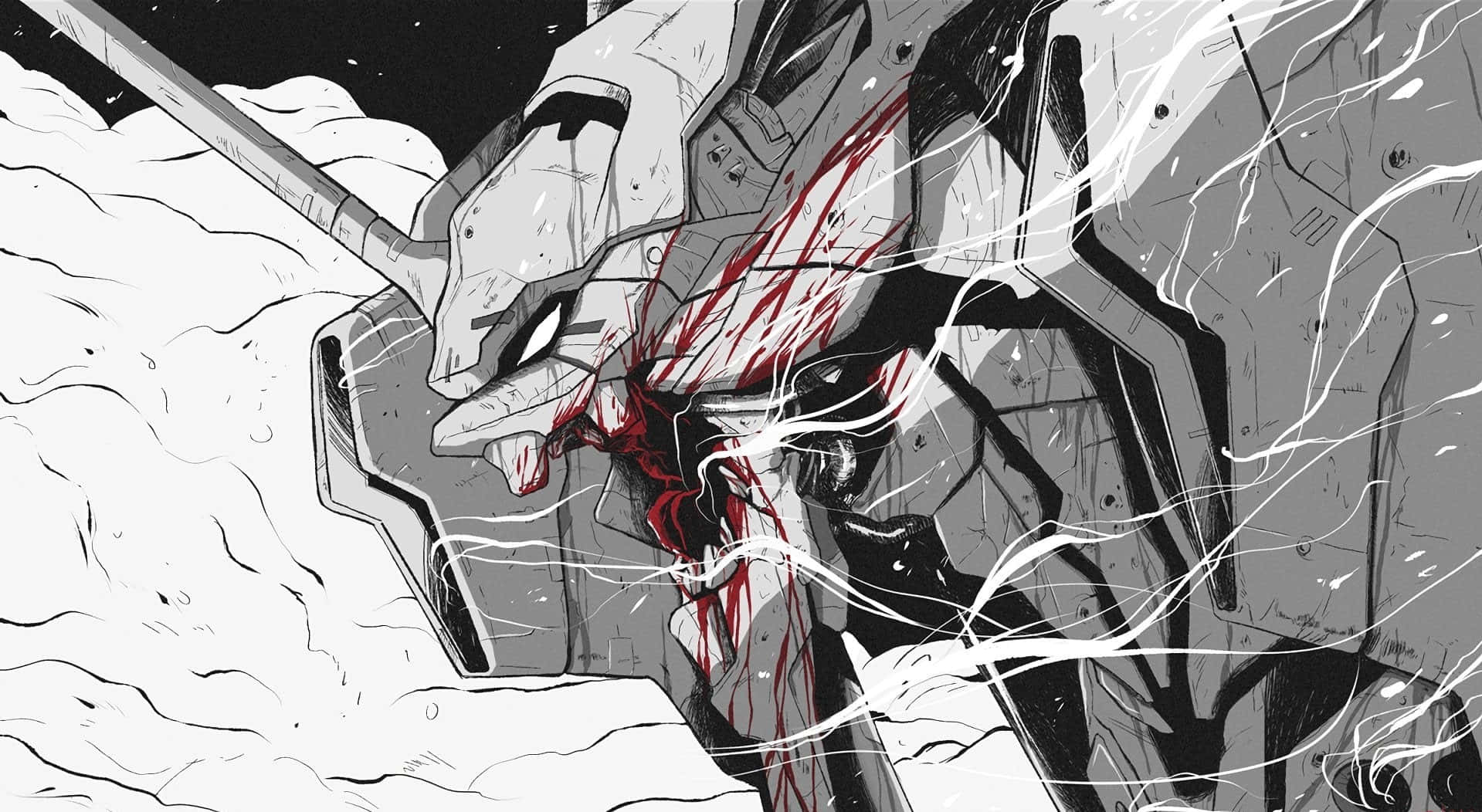 Shinji Ikari, ang Pangunahing Tauhan ng Neon Genesis Evangelion, Hawak ang Sibat ng Longinus Wallpaper