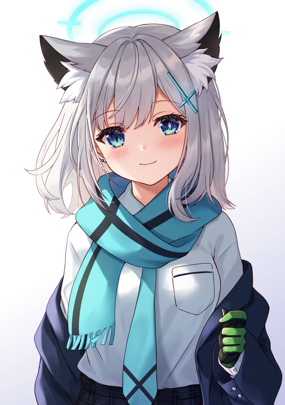 Shiroko na Cute na Anime na Babae para sa iPhone Wallpaper
