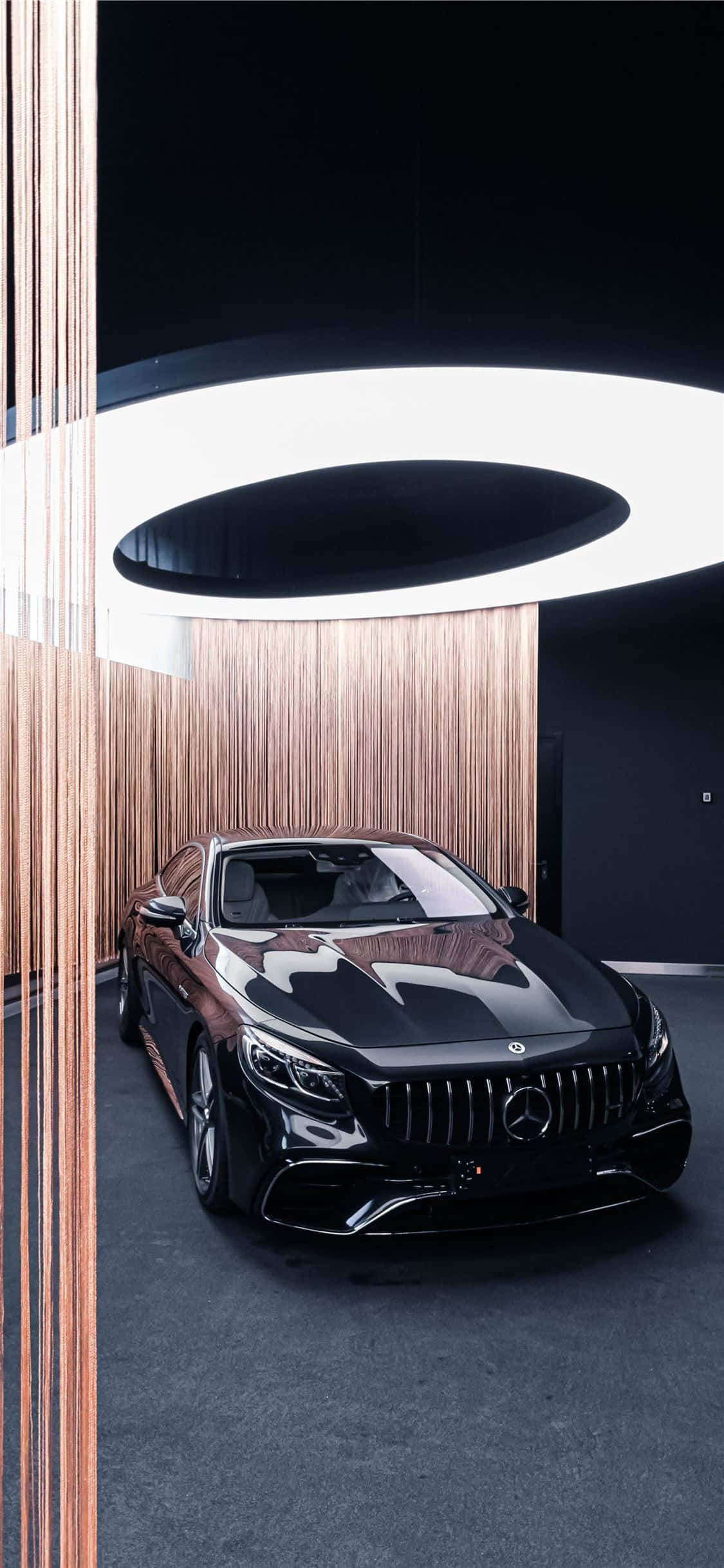 Showroom Black iPhone Xs Mercedes Amg Background Wallpaper