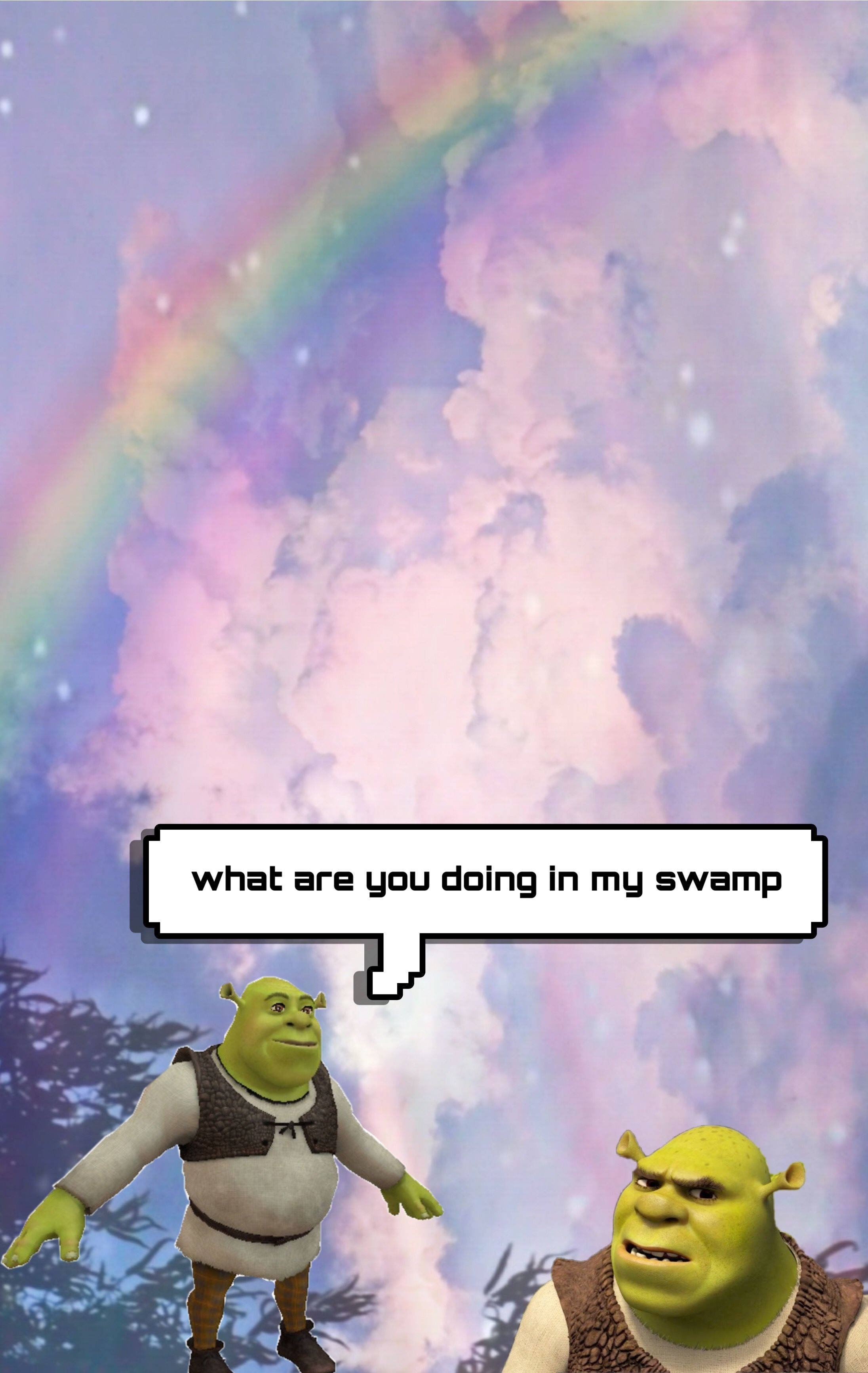 Shrek Rainbow Aesthetic Swamp Wallpaper