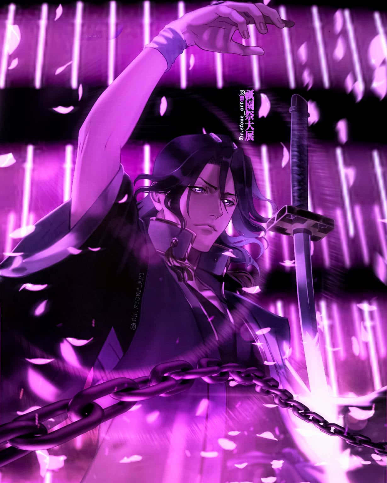 Si Byakuya Kuchiki bilang Kapitan ng Ika-6 Dibisyon sa Gotei 13 Wallpaper